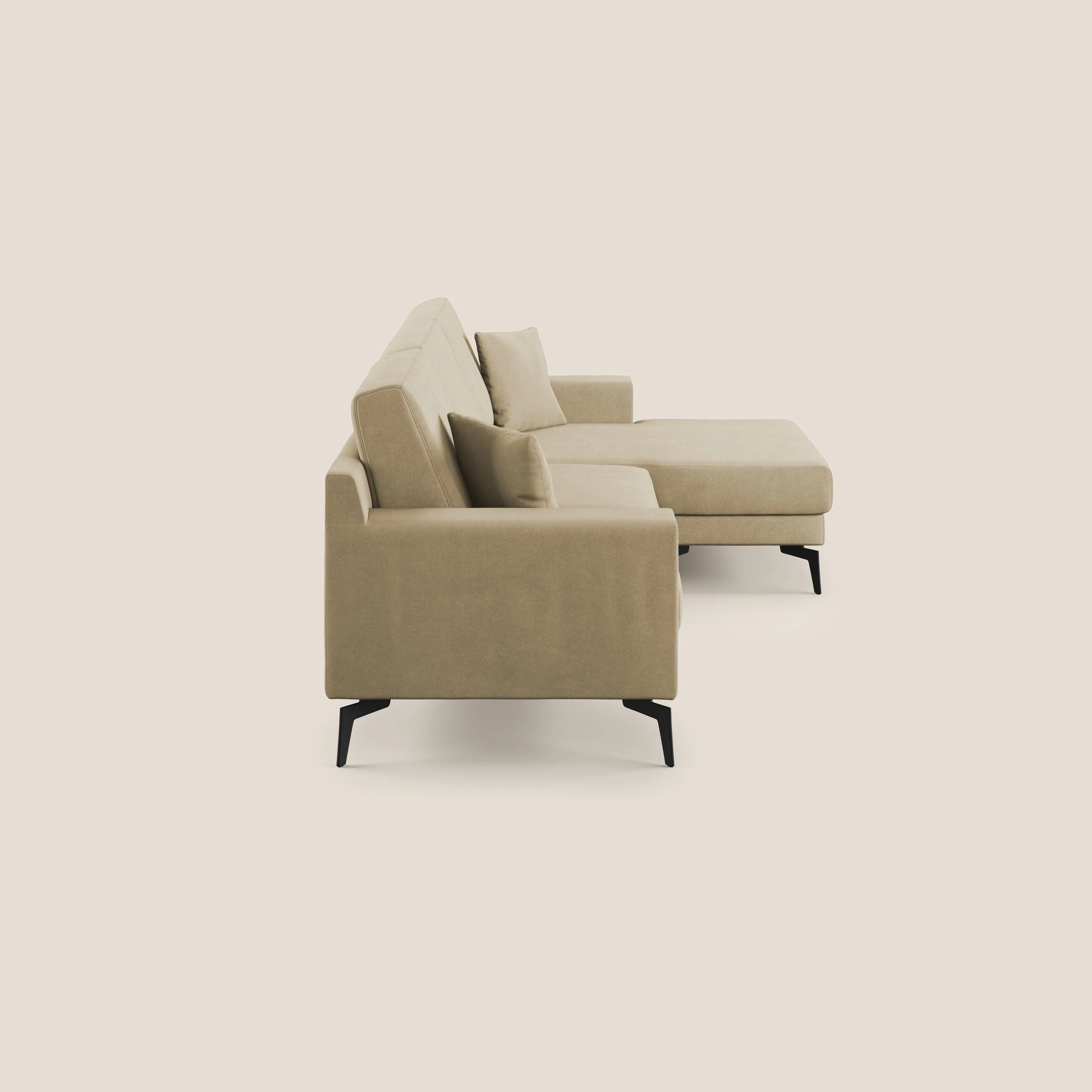 Prestige canapé d'angle moderne réversible  en microfibre détachable T11 beige - Image 3