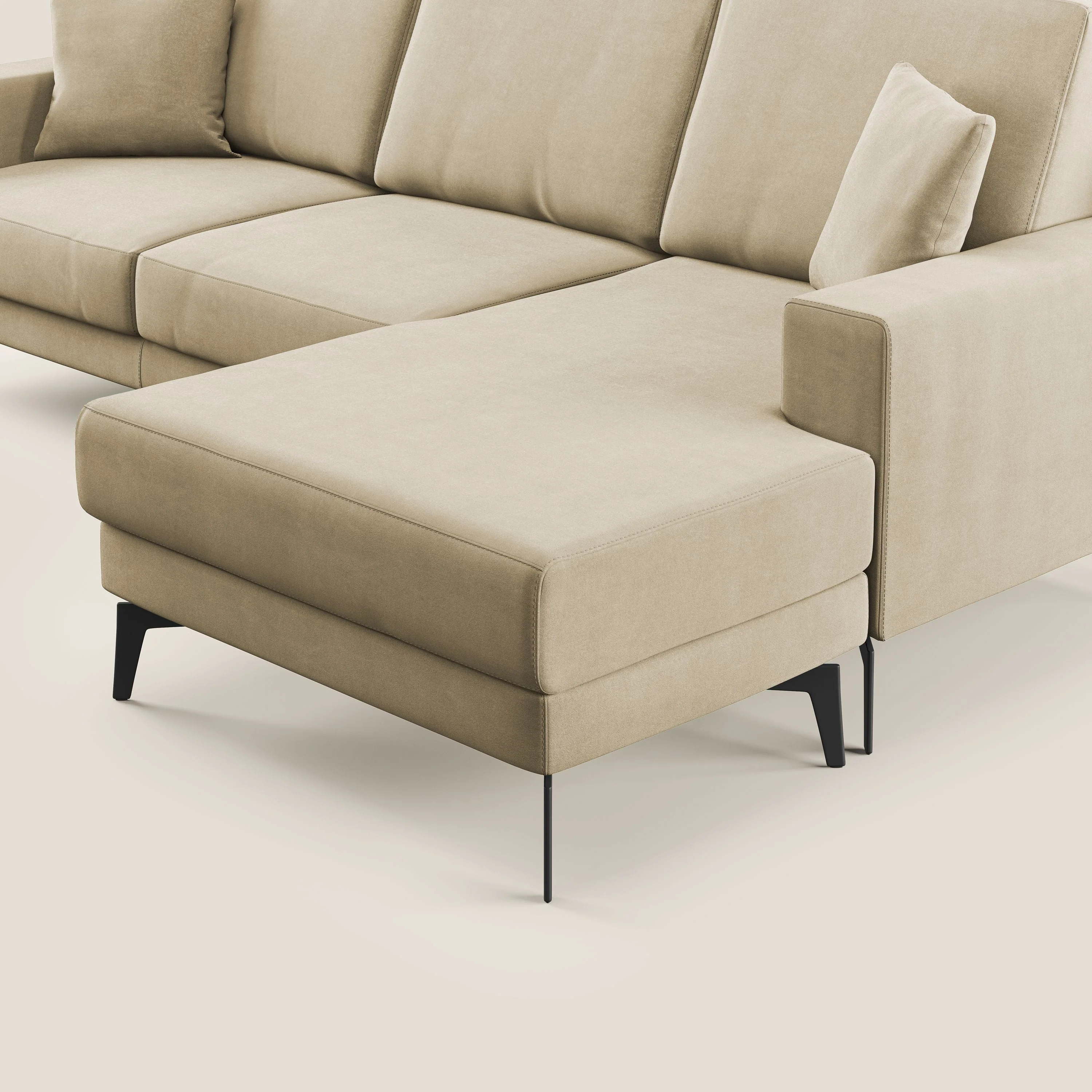 Prestige canapé d'angle moderne réversible  en microfibre détachable T11 beige - Image 5