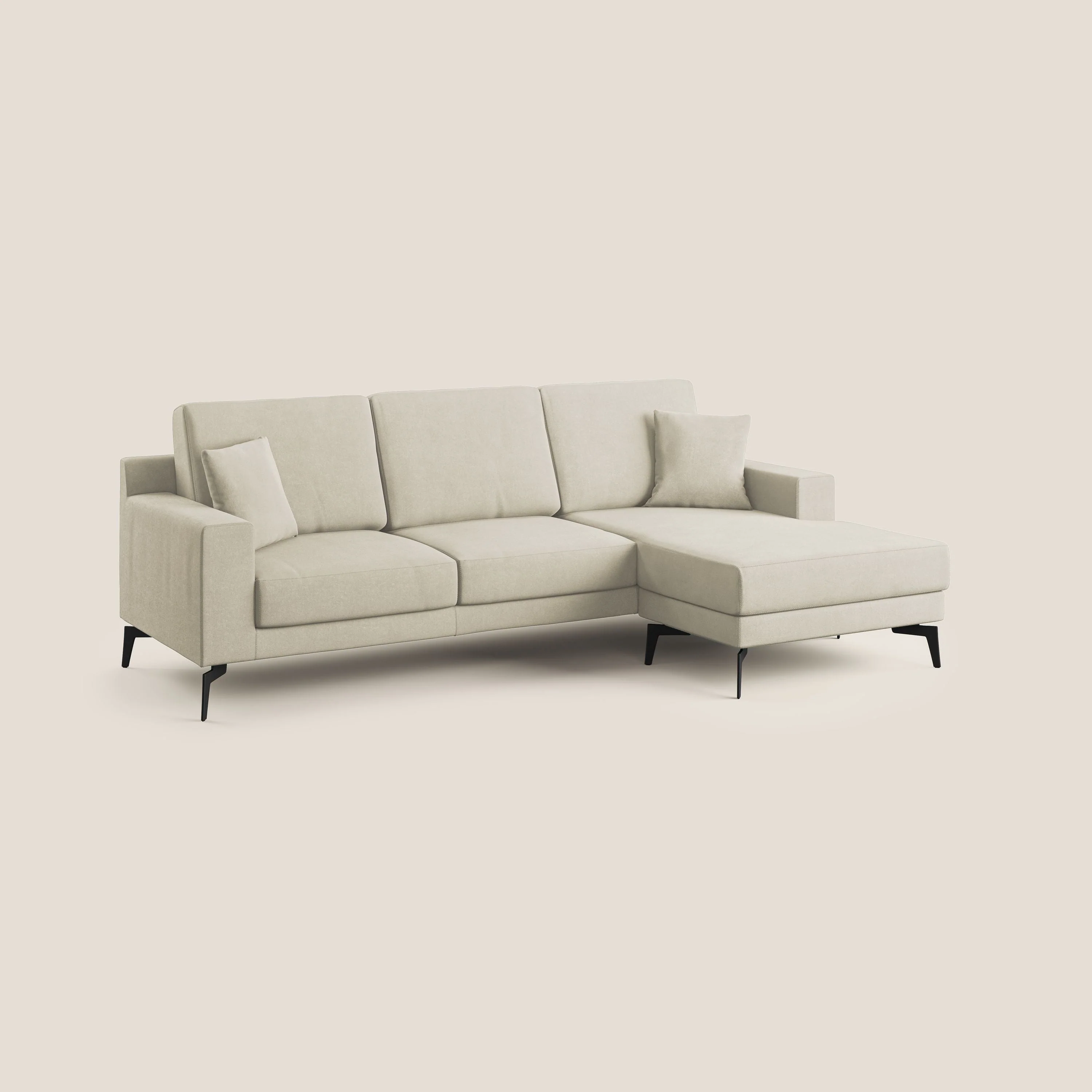 Prestige canapé d'angle moderne réversible  en microfibre détachable T11 crème - Image 2