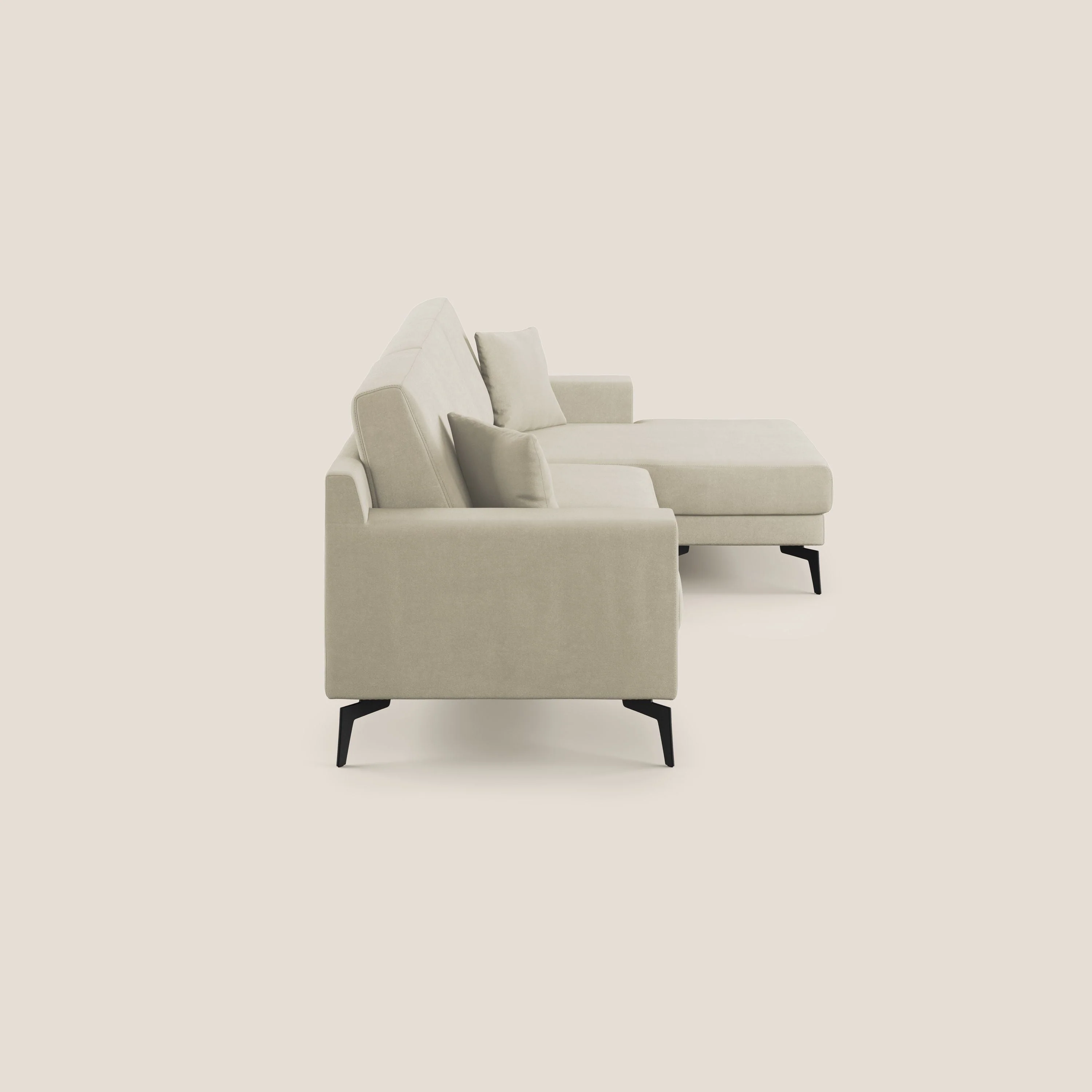 Prestige canapé d'angle moderne réversible  en microfibre détachable T11 crème - Image 3