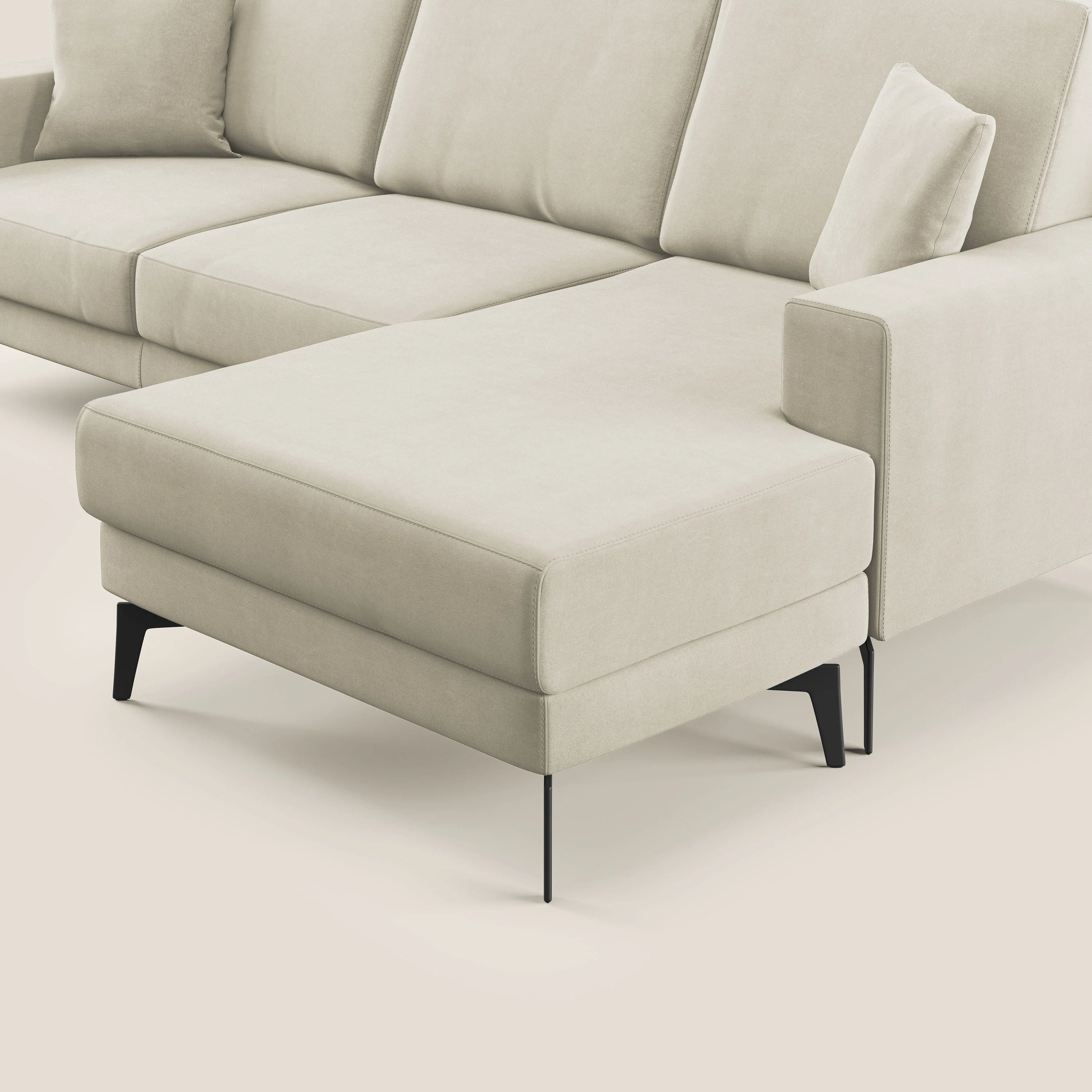 Prestige canapé d'angle moderne réversible  en microfibre détachable T11 crème - Image 5