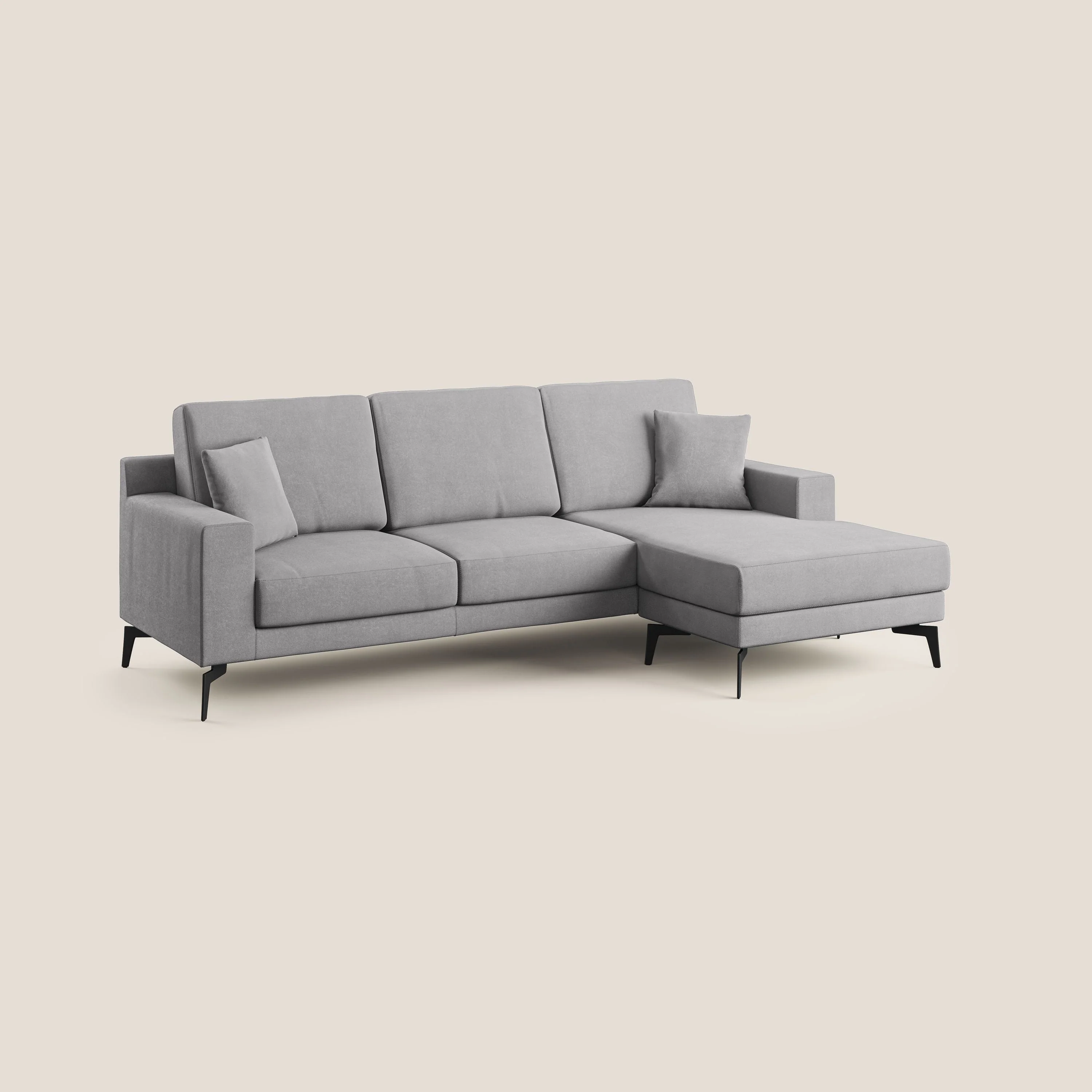 Prestige canapé d'angle moderne réversible en microfibre détachable T11 gris - Image 2
