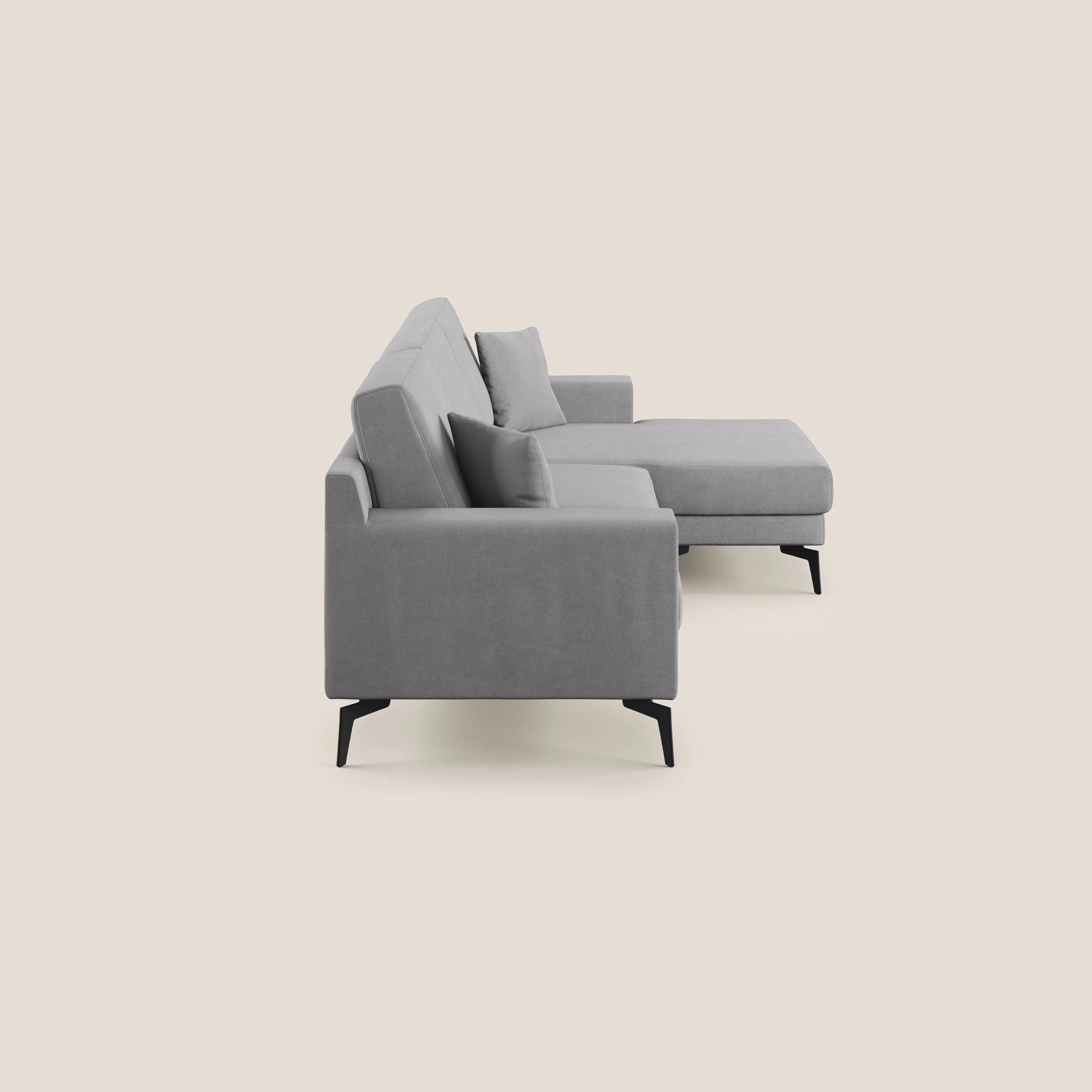 Prestige canapé d'angle moderne réversible en microfibre détachable T11 gris - Image 3