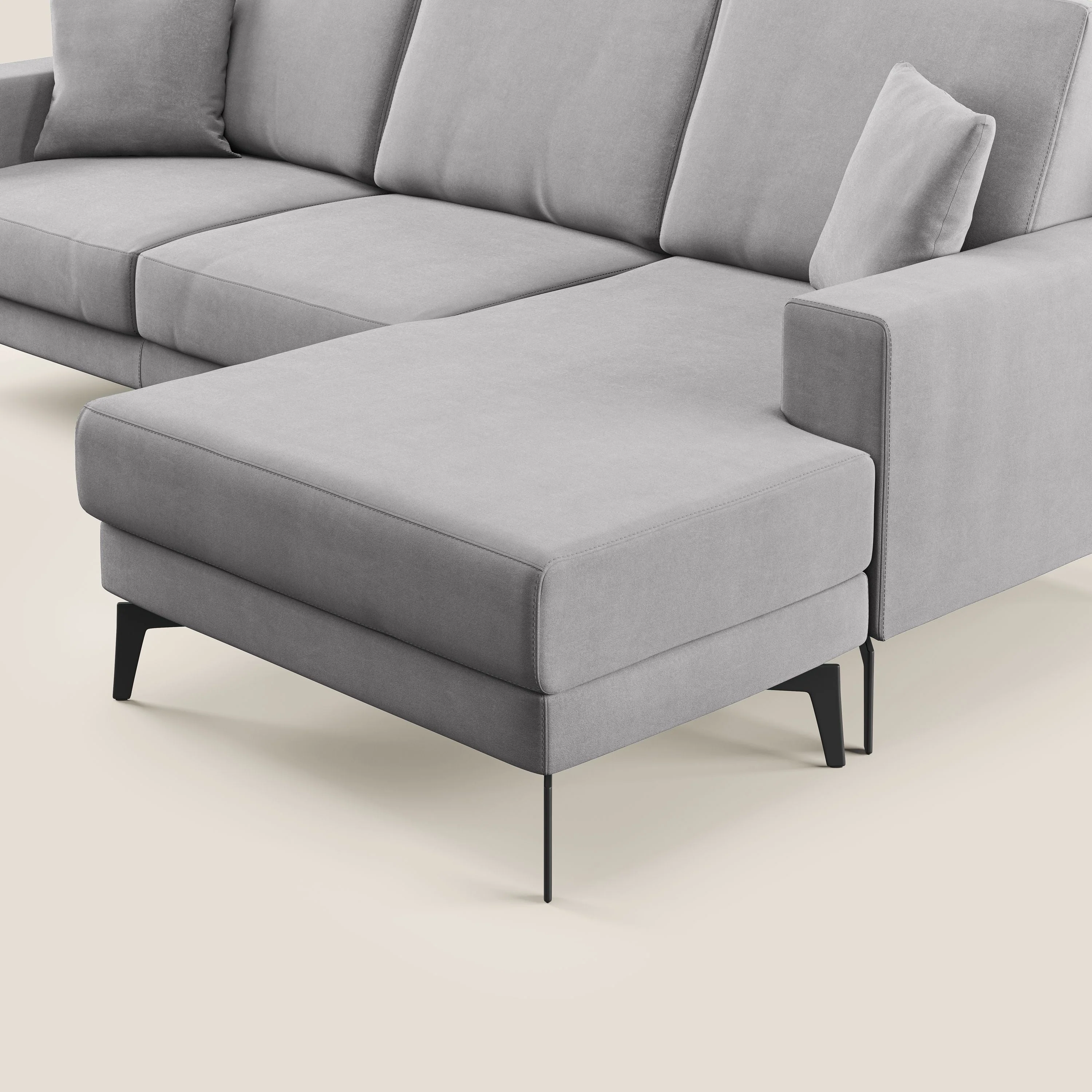 Prestige canapé d'angle moderne réversible en microfibre détachable T11 gris - Image 5