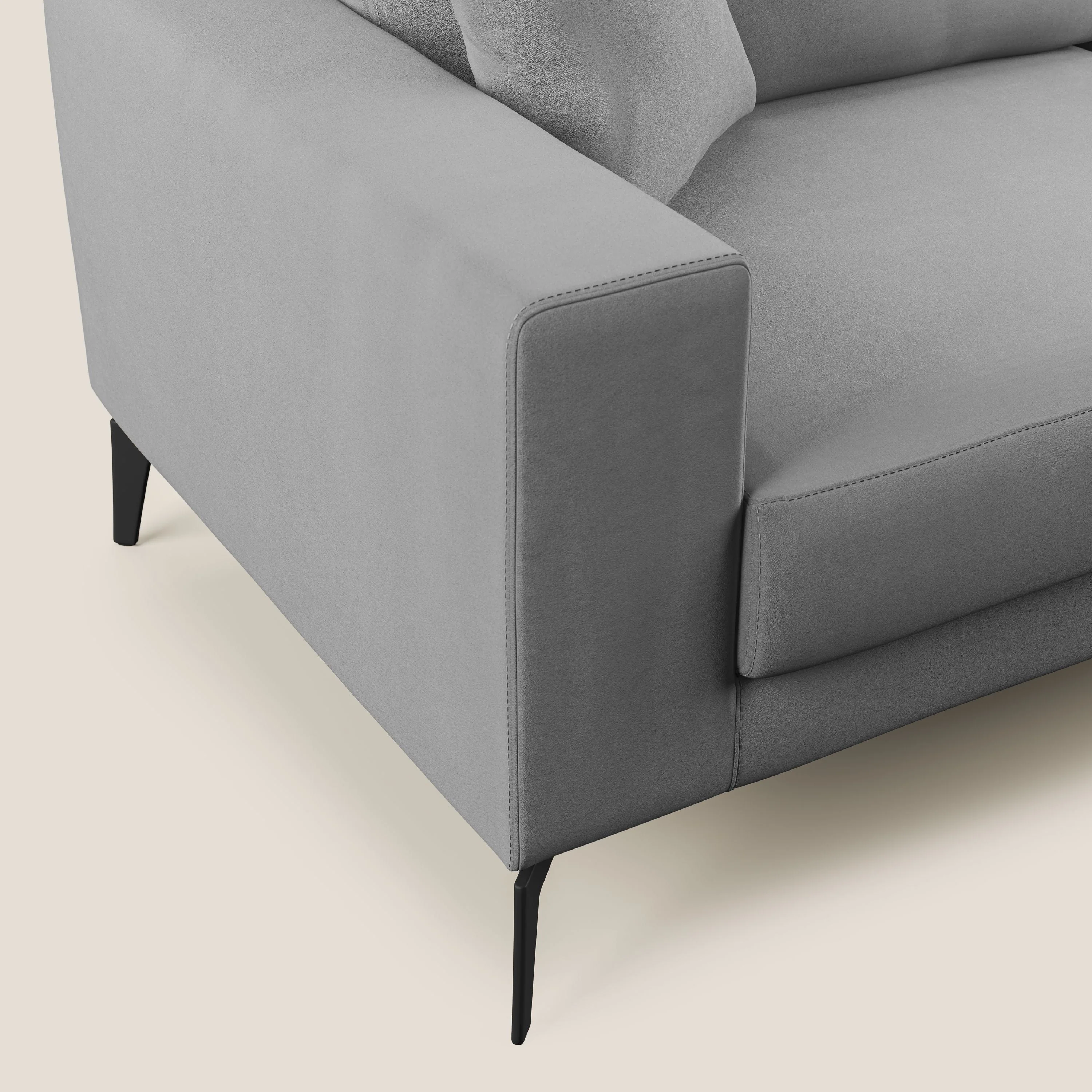 Prestige canapé d'angle moderne réversible en microfibre détachable T11 gris - Image 6