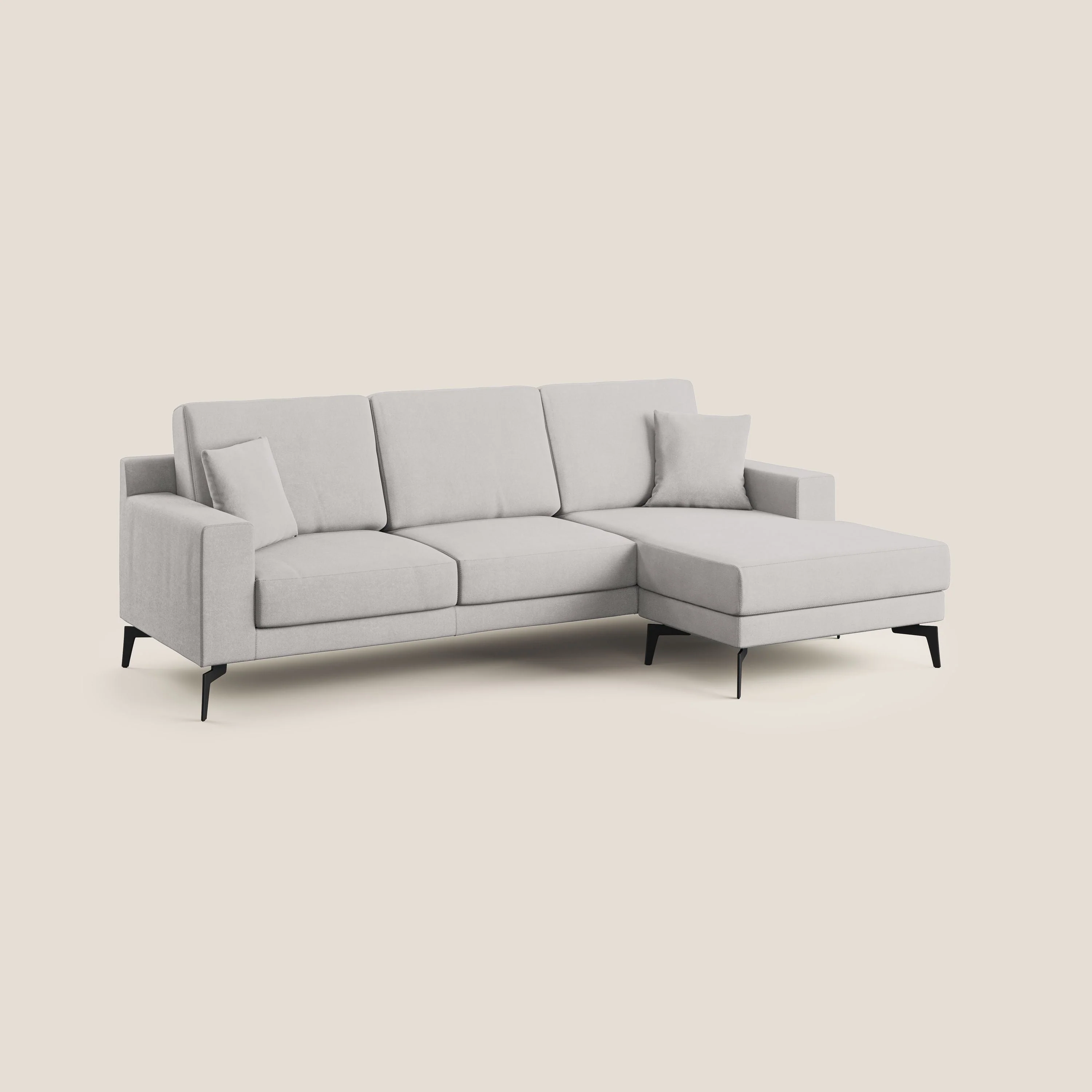 Prestige canapé d'angle moderne réversible  en microfibre détachable T11 gris clair - Image 2