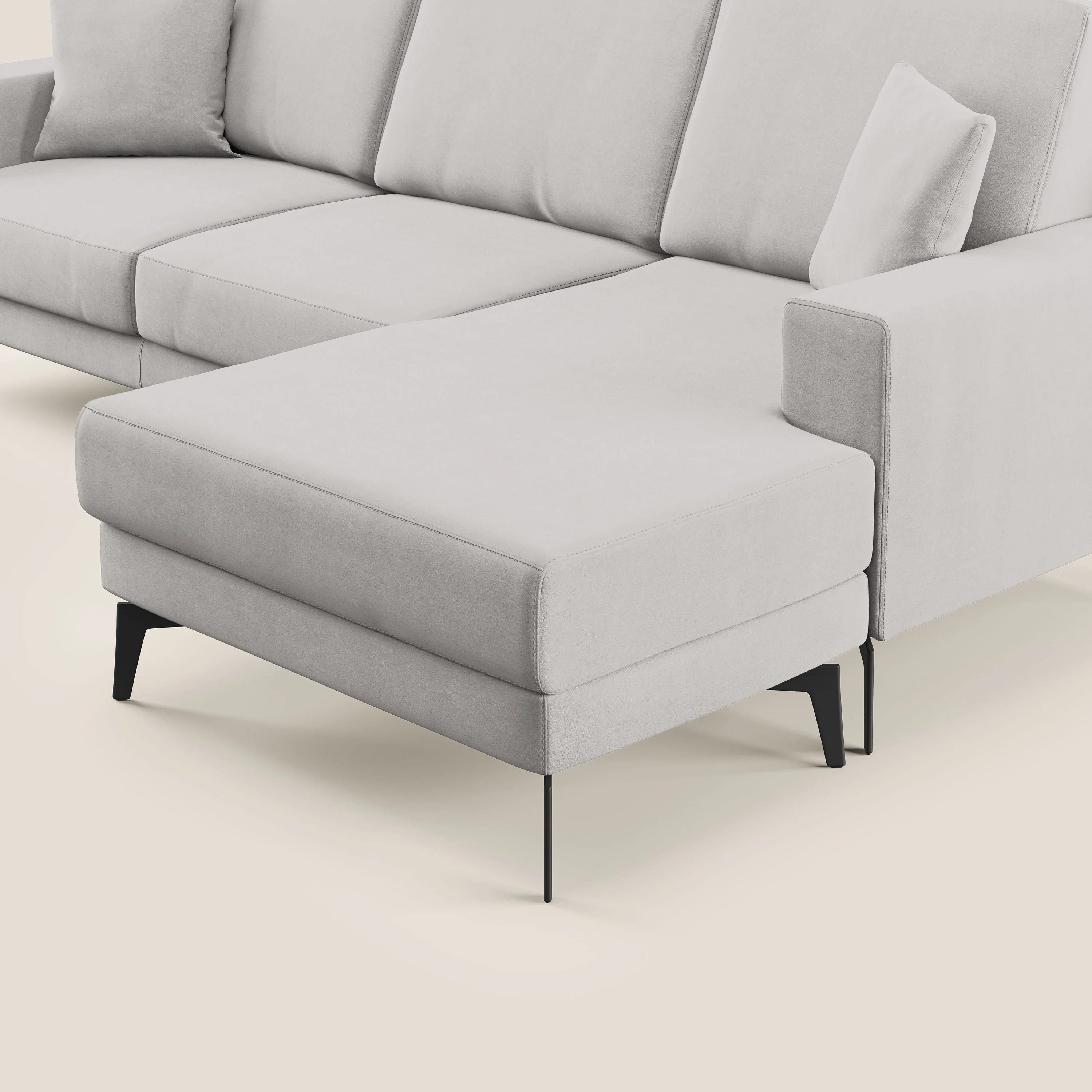 Prestige canapé d'angle moderne réversible  en microfibre détachable T11 gris clair - Image 5