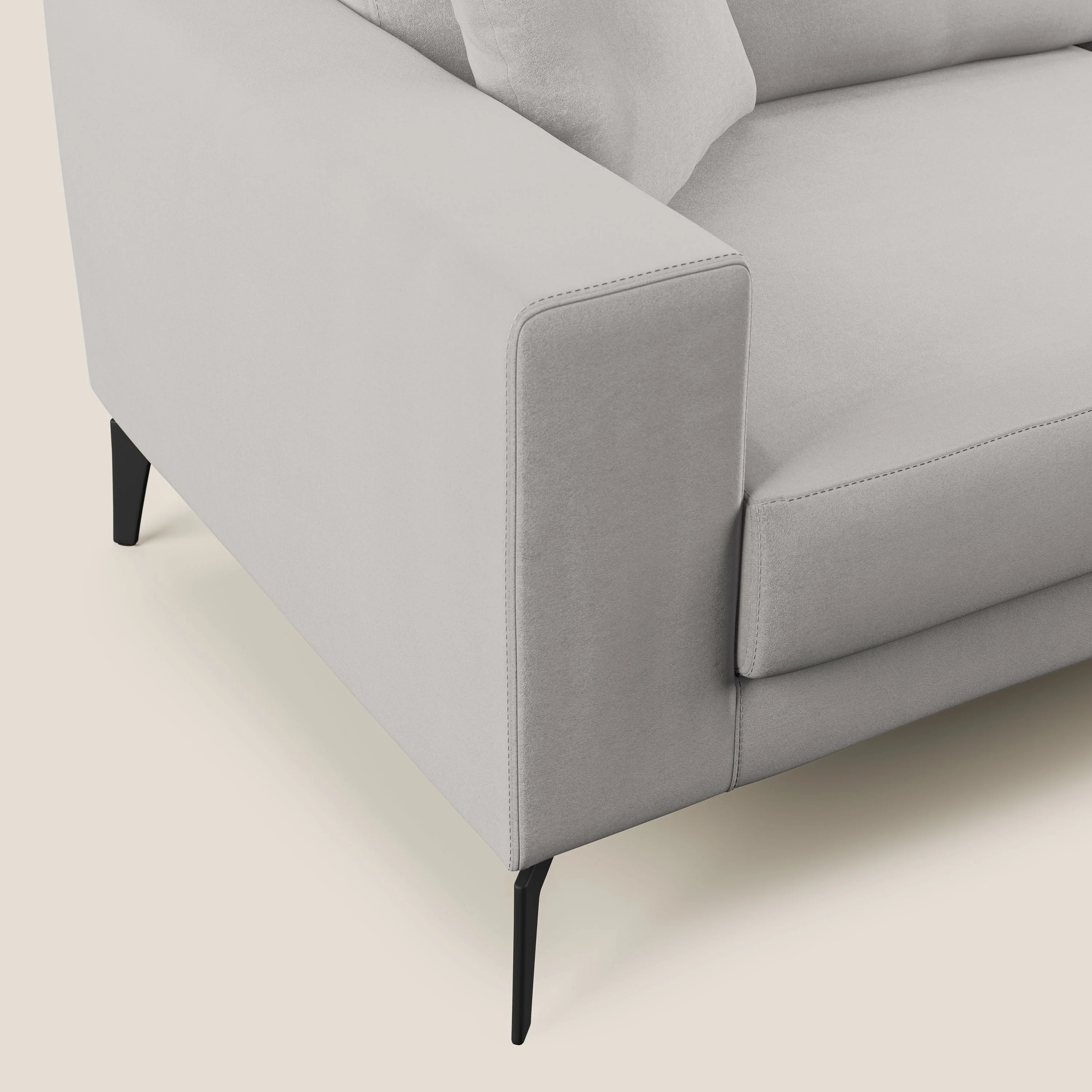 Prestige canapé d'angle moderne réversible  en microfibre détachable T11 gris clair - Image 6