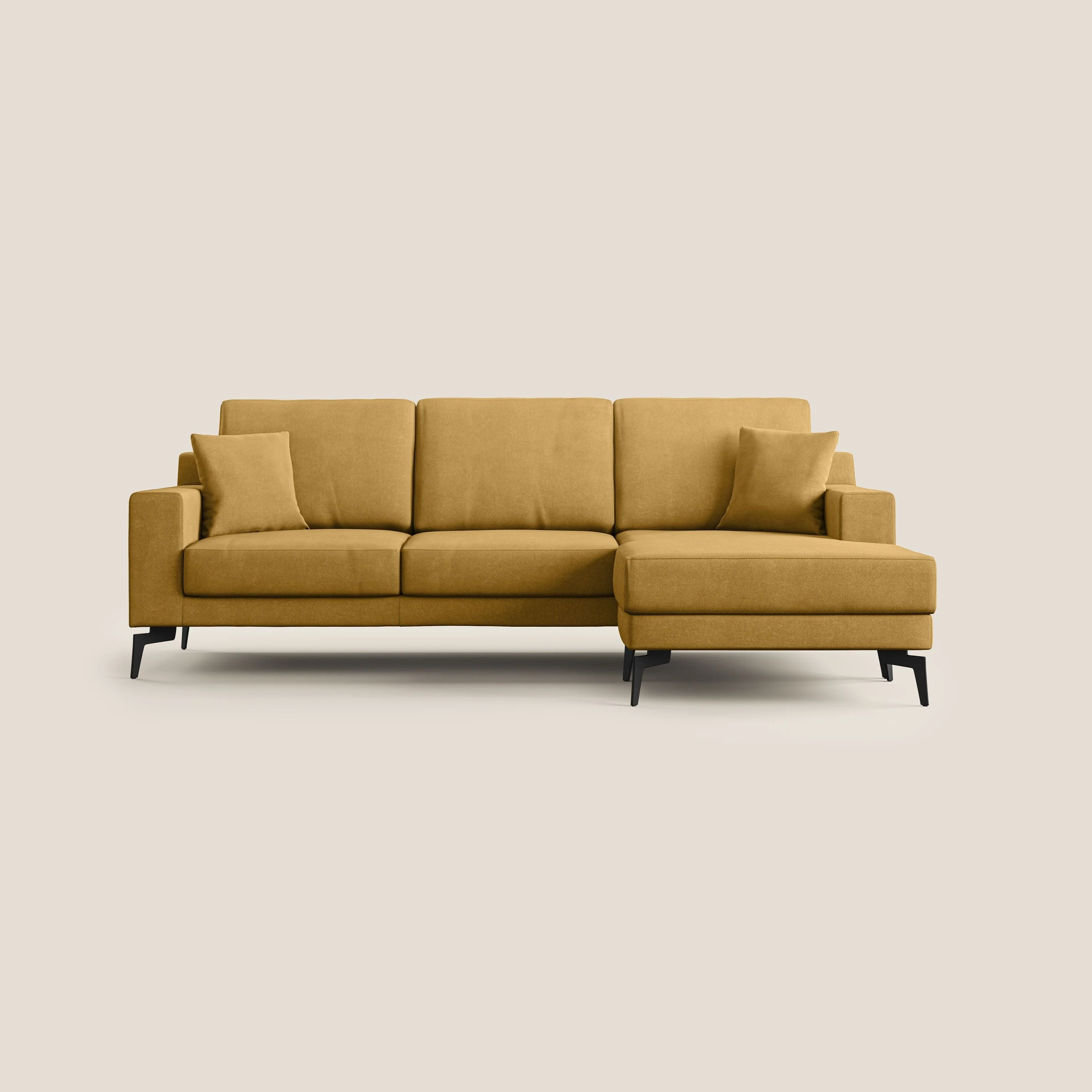 Prestige canapé d'angle moderne réversible en microfibre détachable T11 jaune