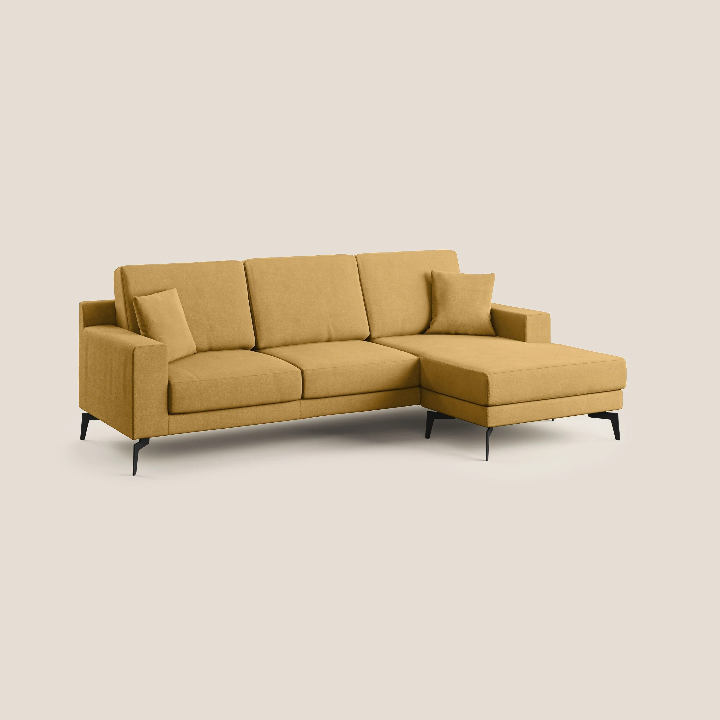Prestige canapé d'angle moderne réversible en microfibre détachable T11 jaune - Image 2