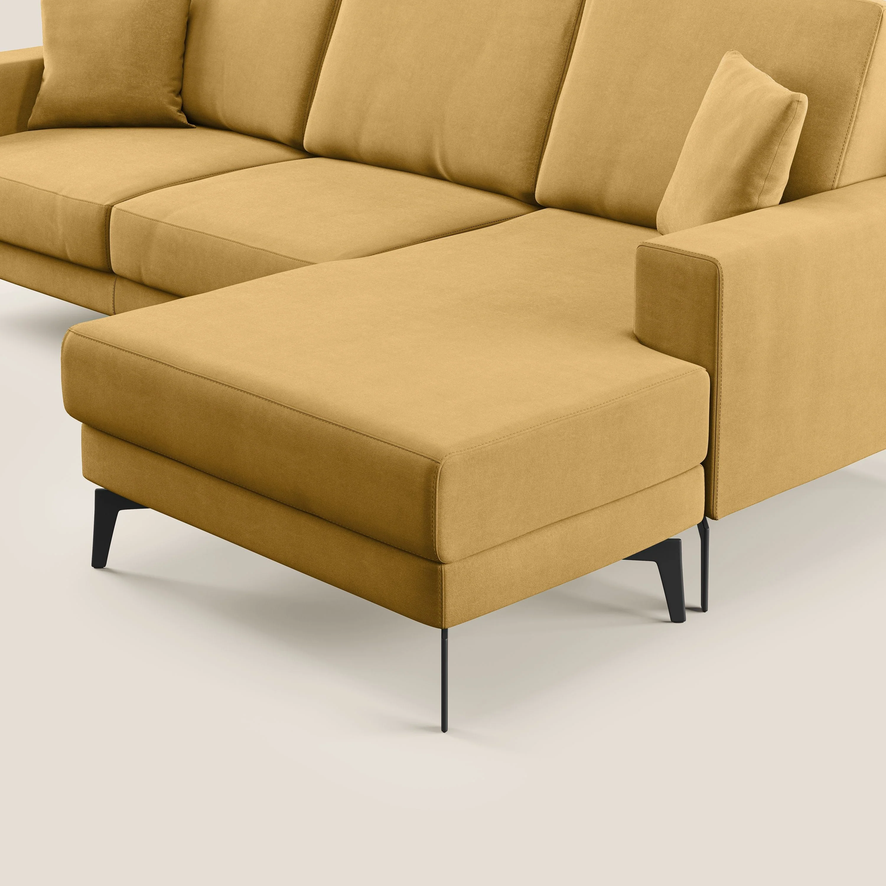 Prestige canapé d'angle moderne réversible en microfibre détachable T11 jaune - Image 5
