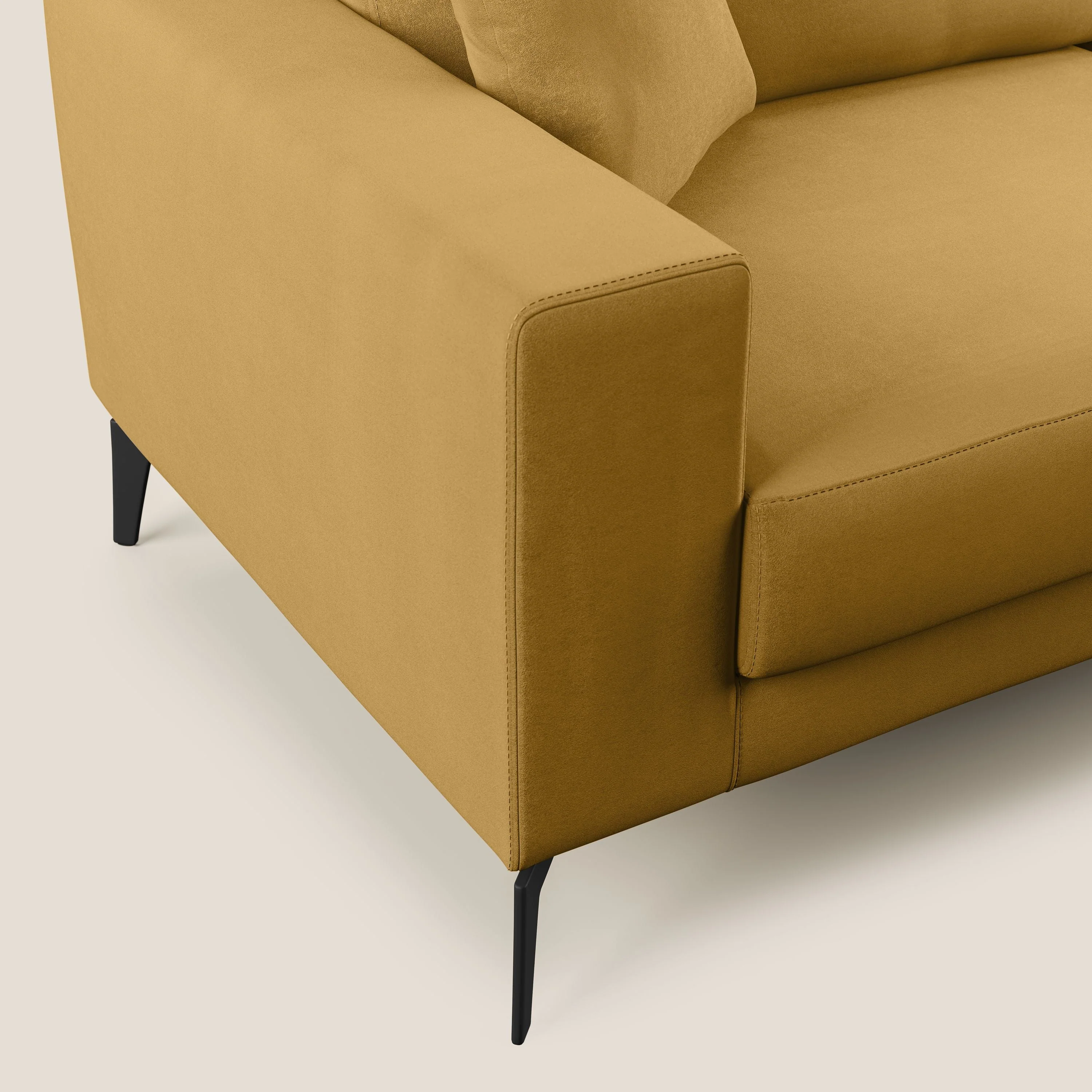 Prestige canapé d'angle moderne réversible en microfibre détachable T11 jaune - Image 6