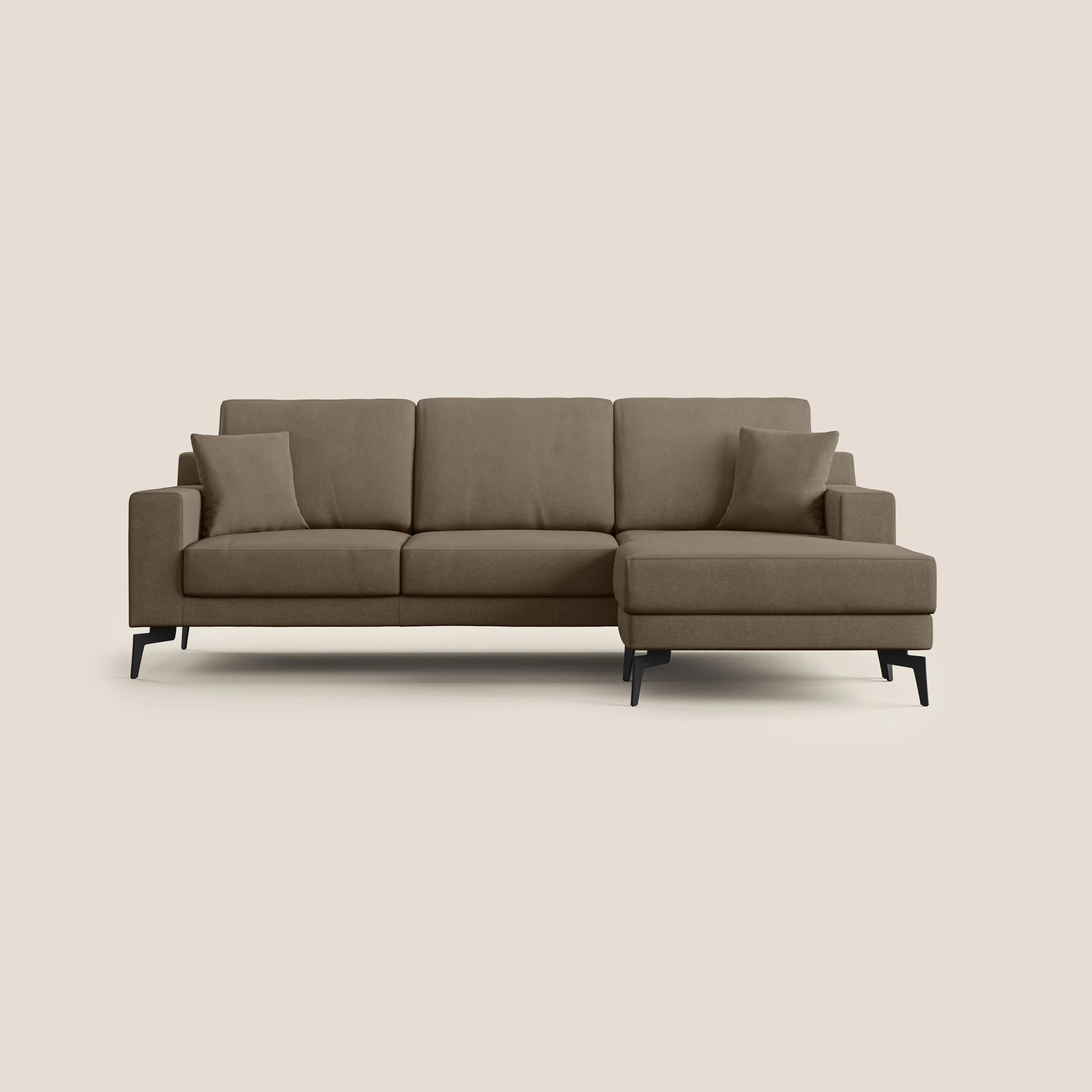 Prestige canapé d'angle moderne réversible en microfibre détachable T11 marron