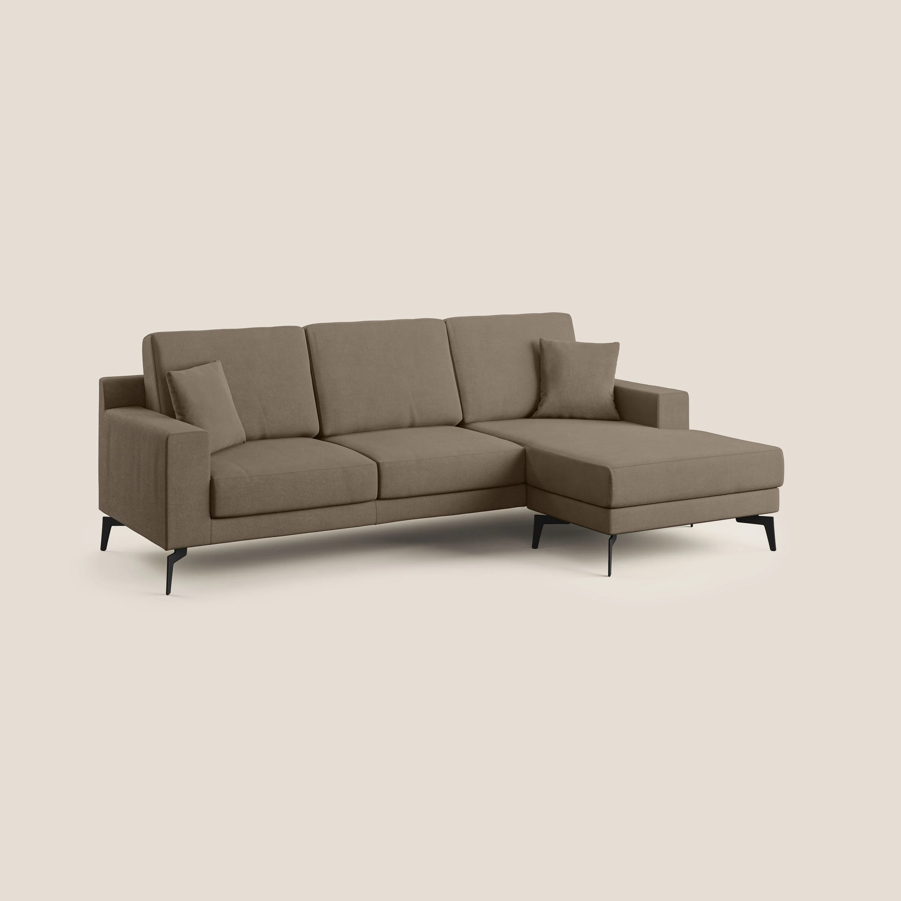 Prestige canapé d'angle moderne réversible en microfibre détachable T11 marron - Image 2