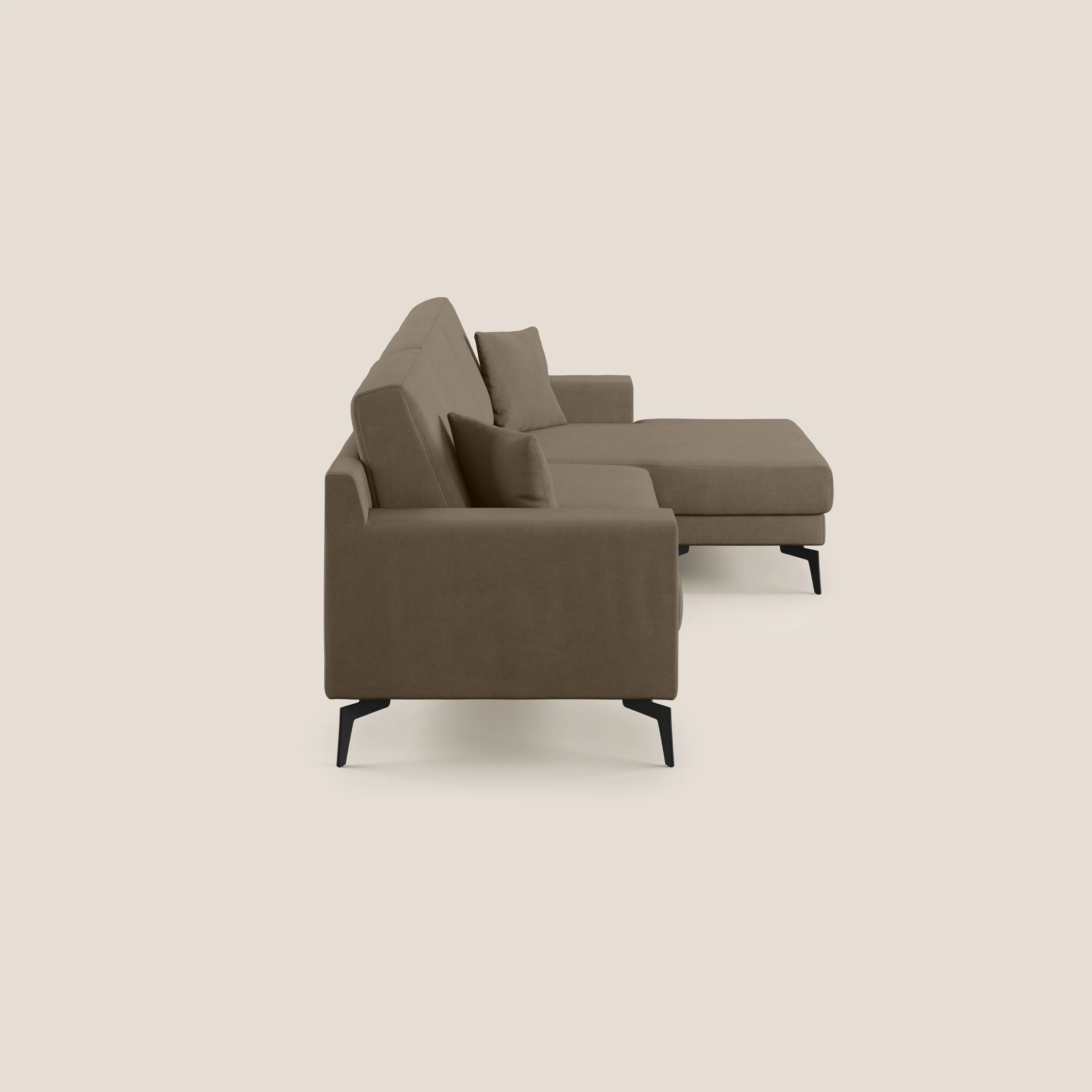 Prestige canapé d'angle moderne réversible en microfibre détachable T11 marron - Image 3