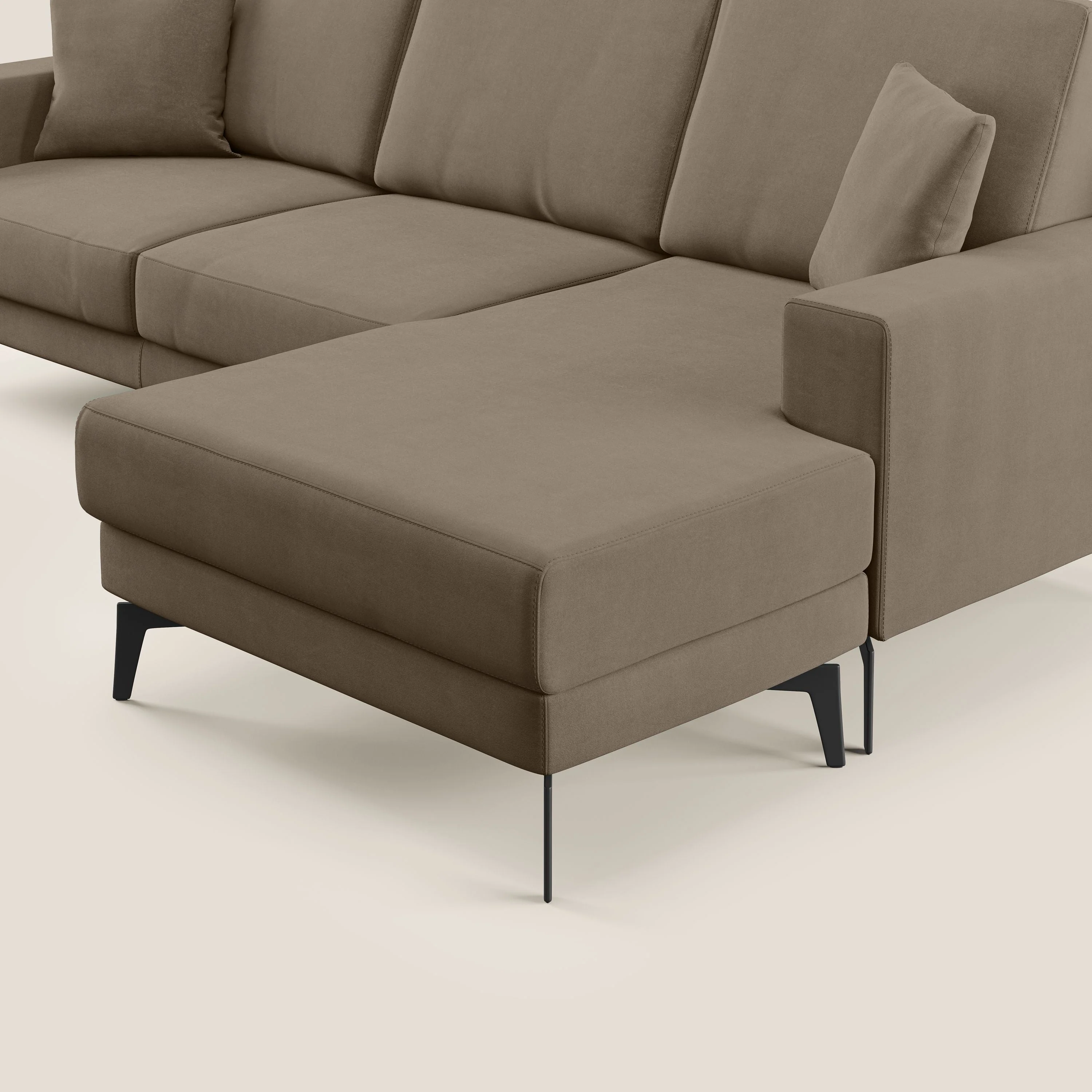 Prestige canapé d'angle moderne réversible en microfibre détachable T11 marron - Image 5