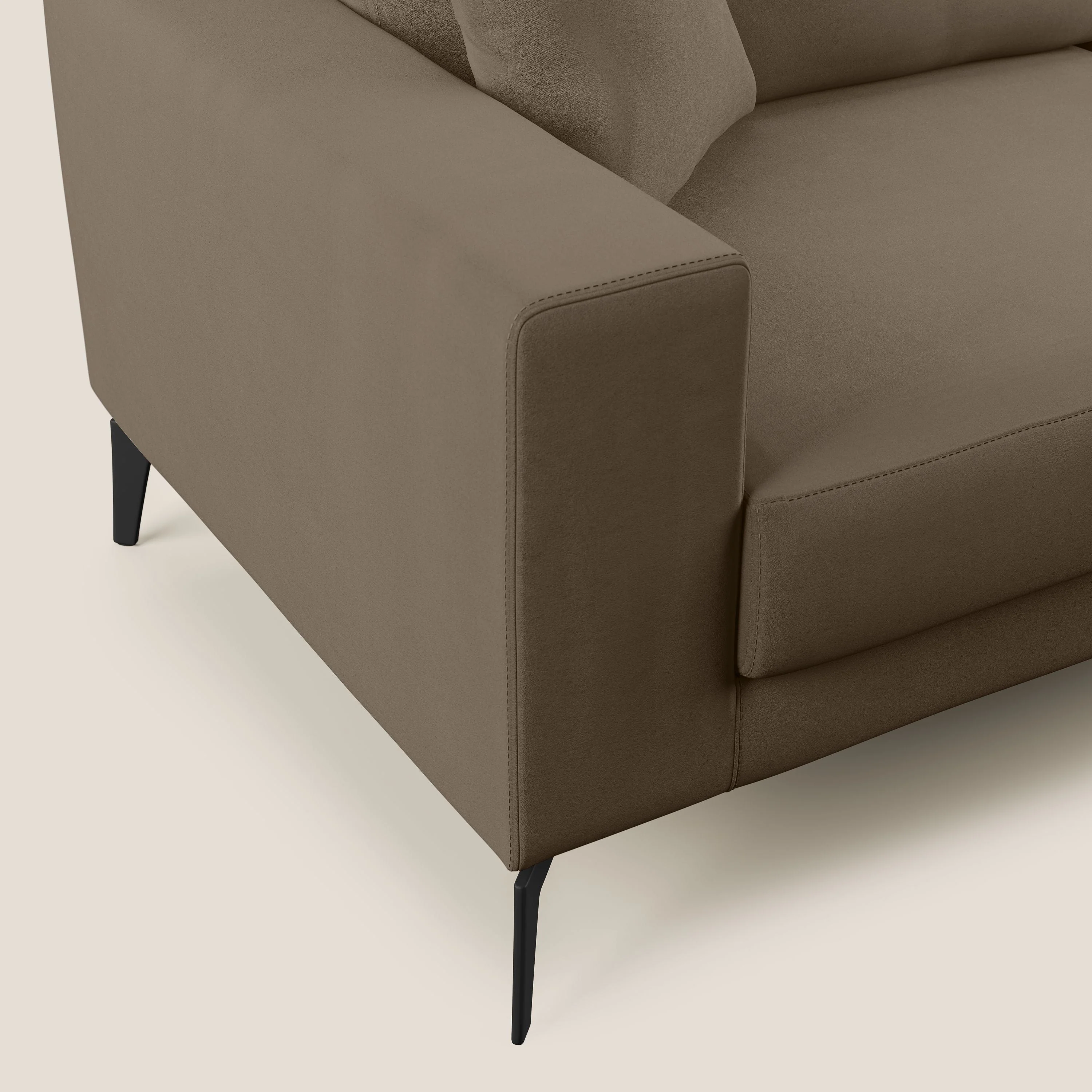 Prestige canapé d'angle moderne réversible en microfibre détachable T11 marron - Image 6