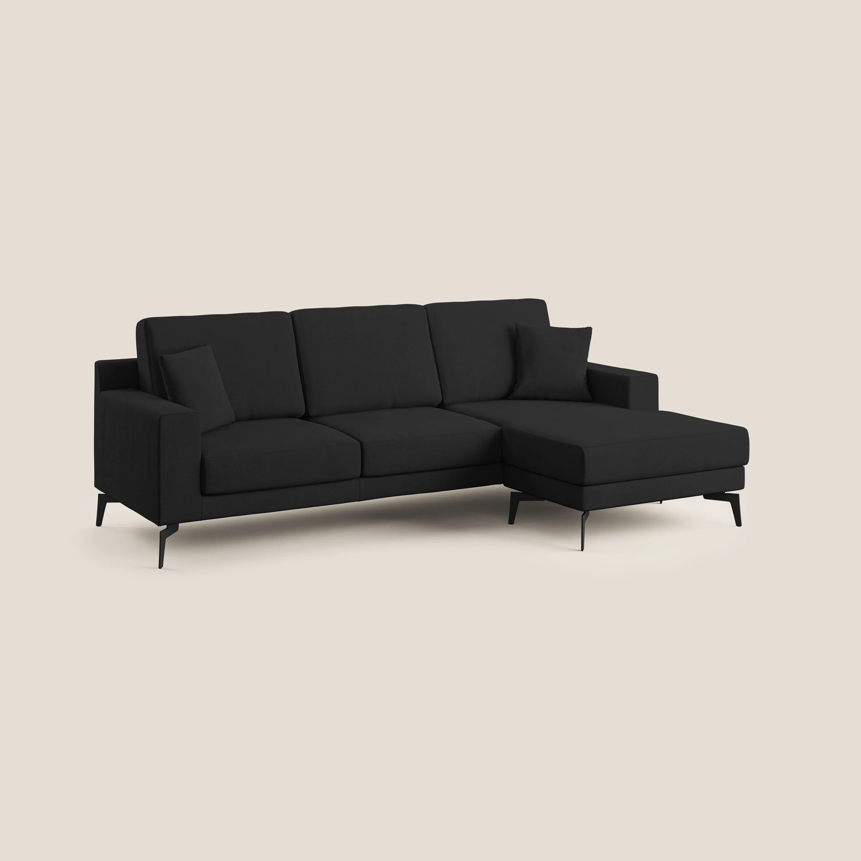 Prestige canapé d'angle moderne réversible  en microfibre détachable T11 noir - Image 2