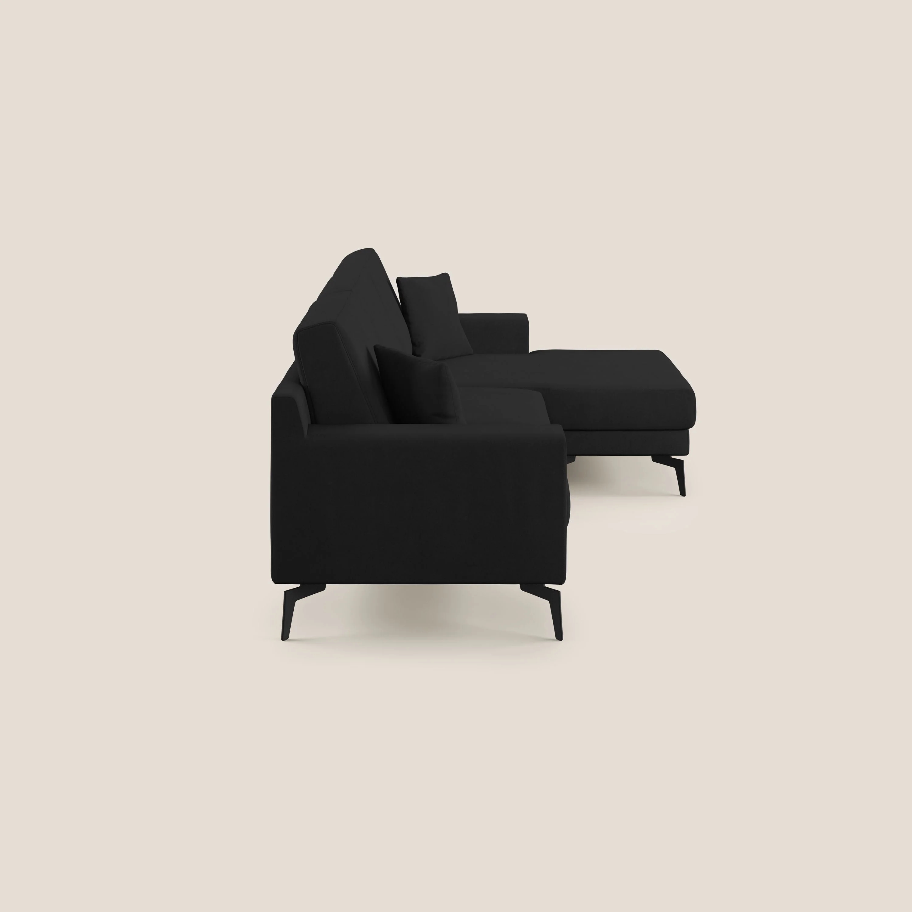 Prestige canapé d'angle moderne réversible  en microfibre détachable T11 noir - Image 3