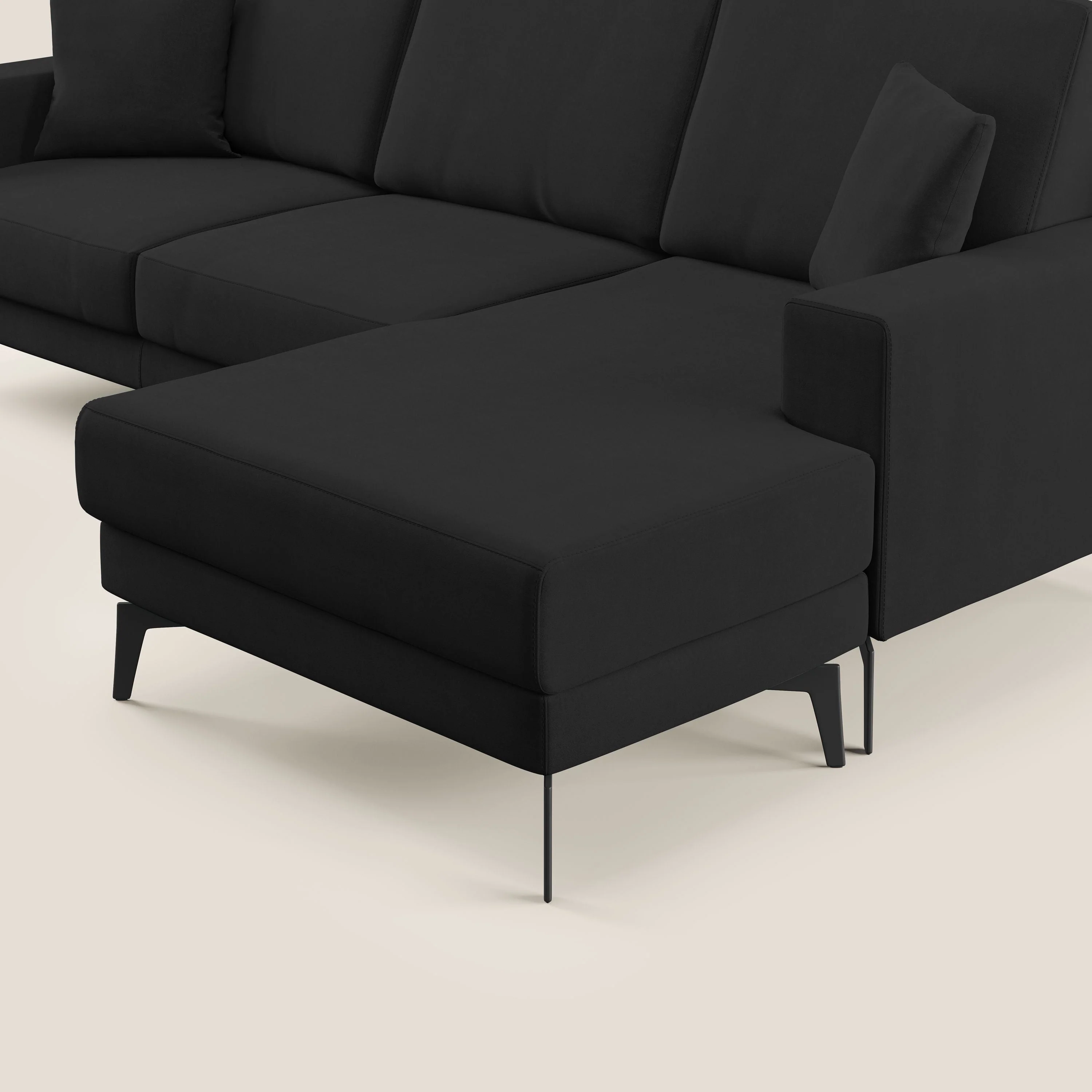 Prestige canapé d'angle moderne réversible  en microfibre détachable T11 noir - Image 5
