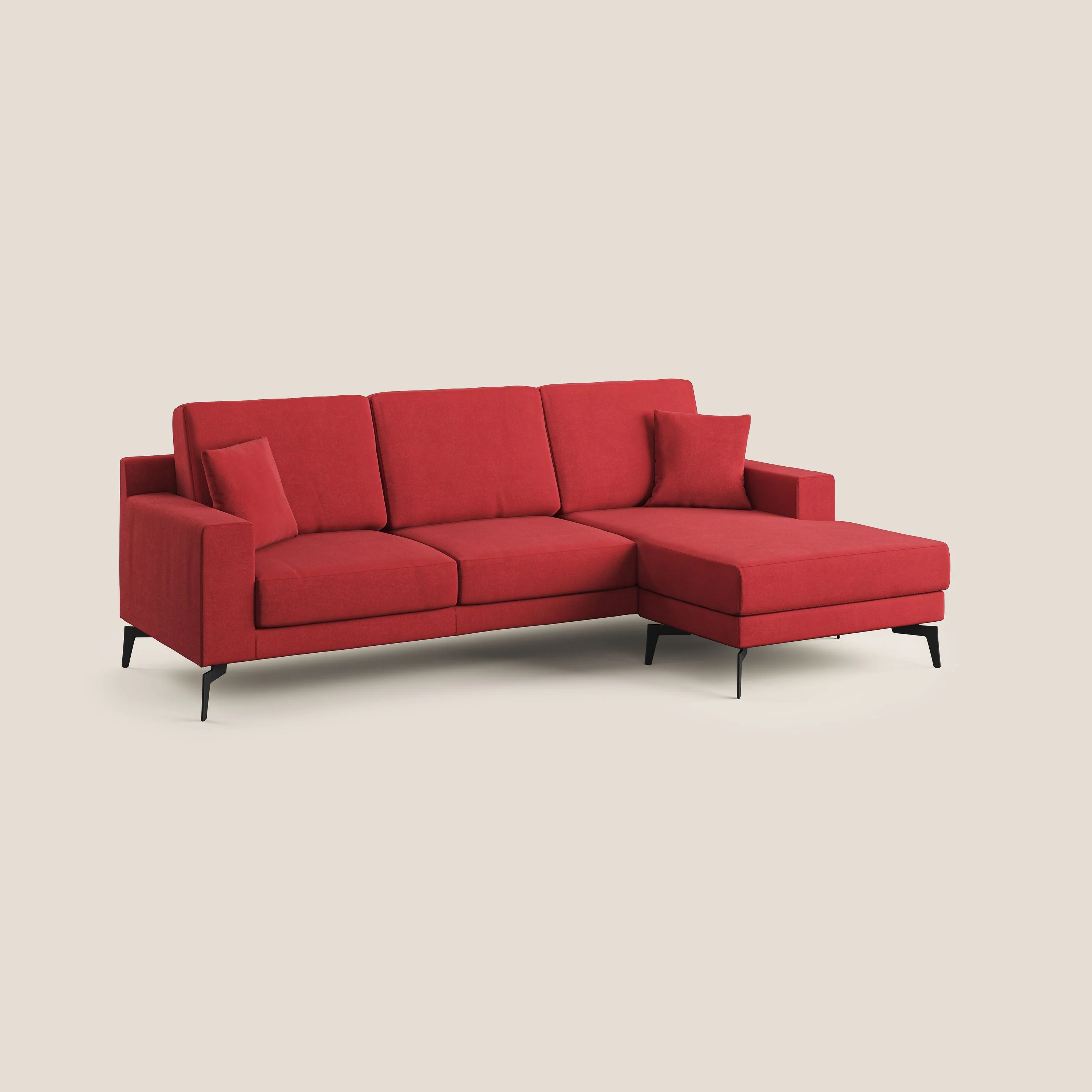 Prestige canapé d'angle moderne réversible  en microfibre détachable T11 rouge - Image 3