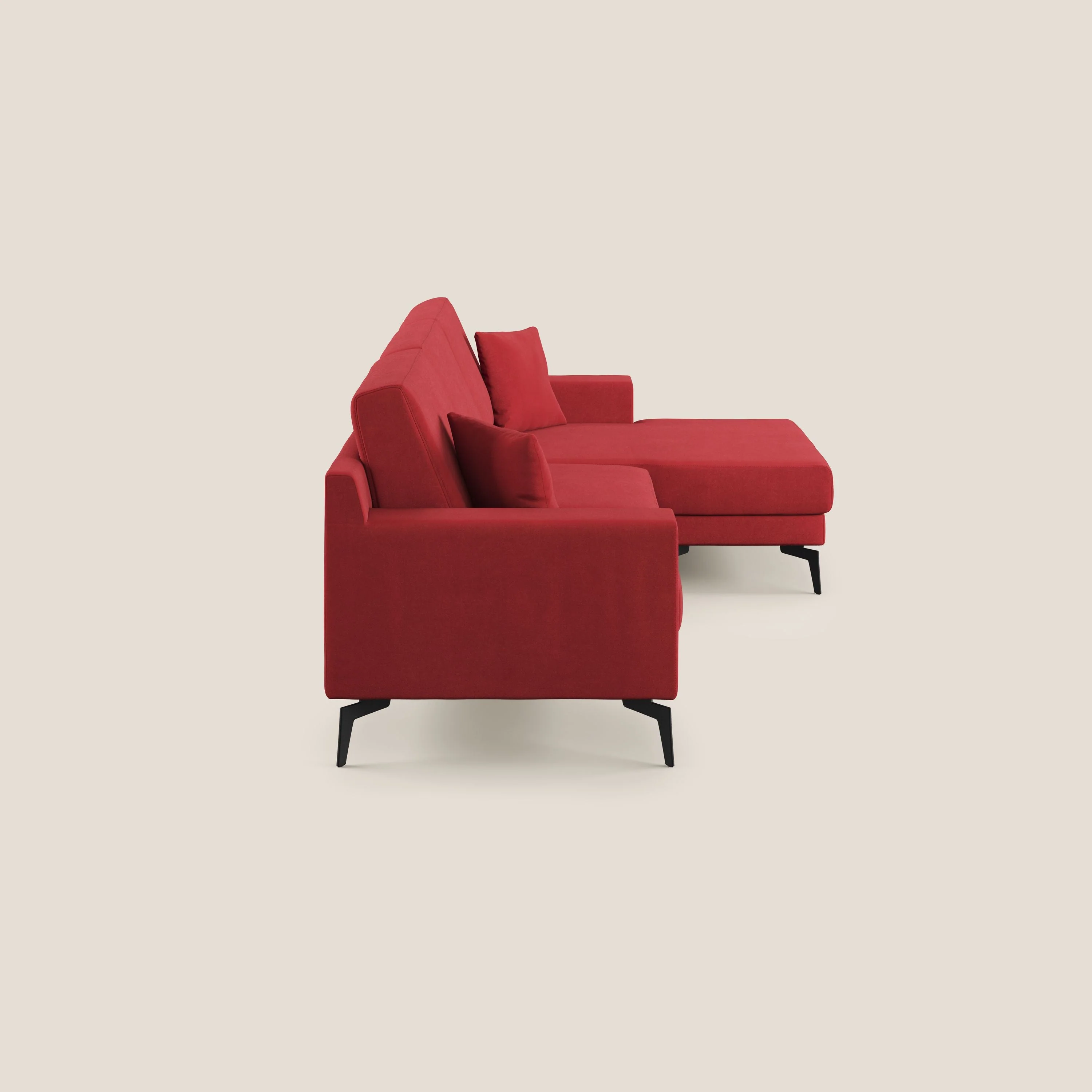 Prestige canapé d'angle moderne réversible  en microfibre détachable T11 rouge - Image 4