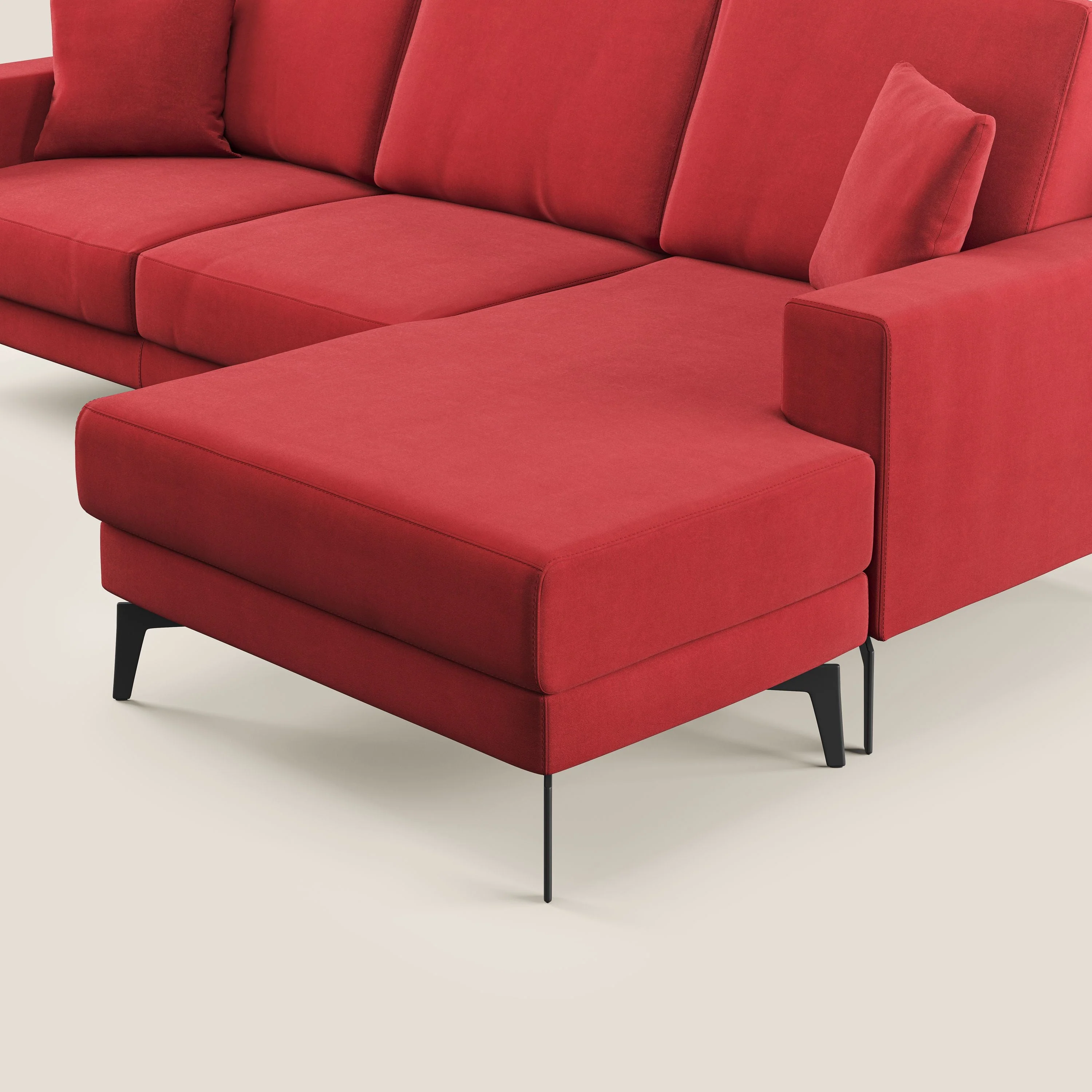 Prestige canapé d'angle moderne réversible  en microfibre détachable T11 rouge - Image 6