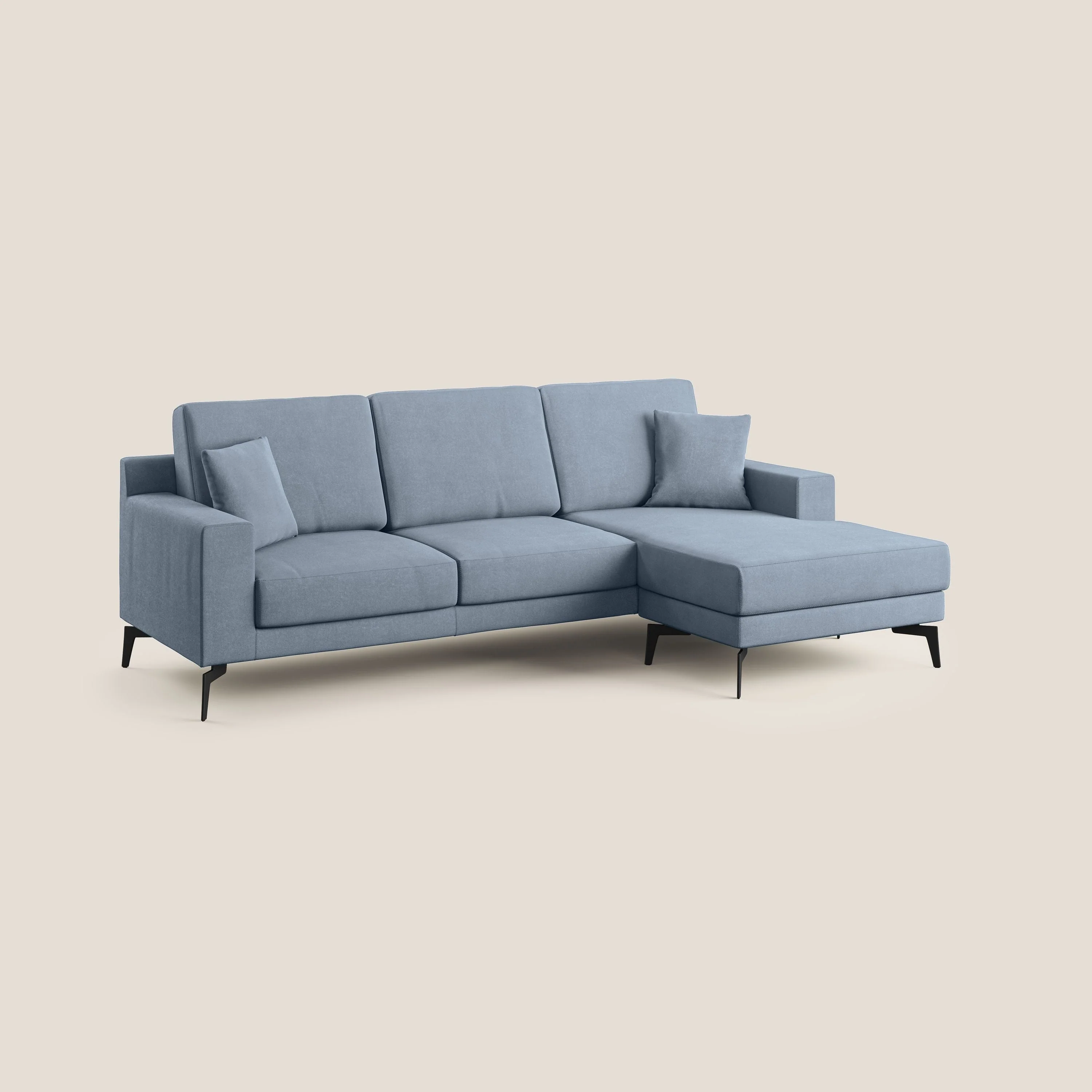 Prestige canapé d'angle moderne réversible  en microfibre détachable T11 sucre glace - Image 2