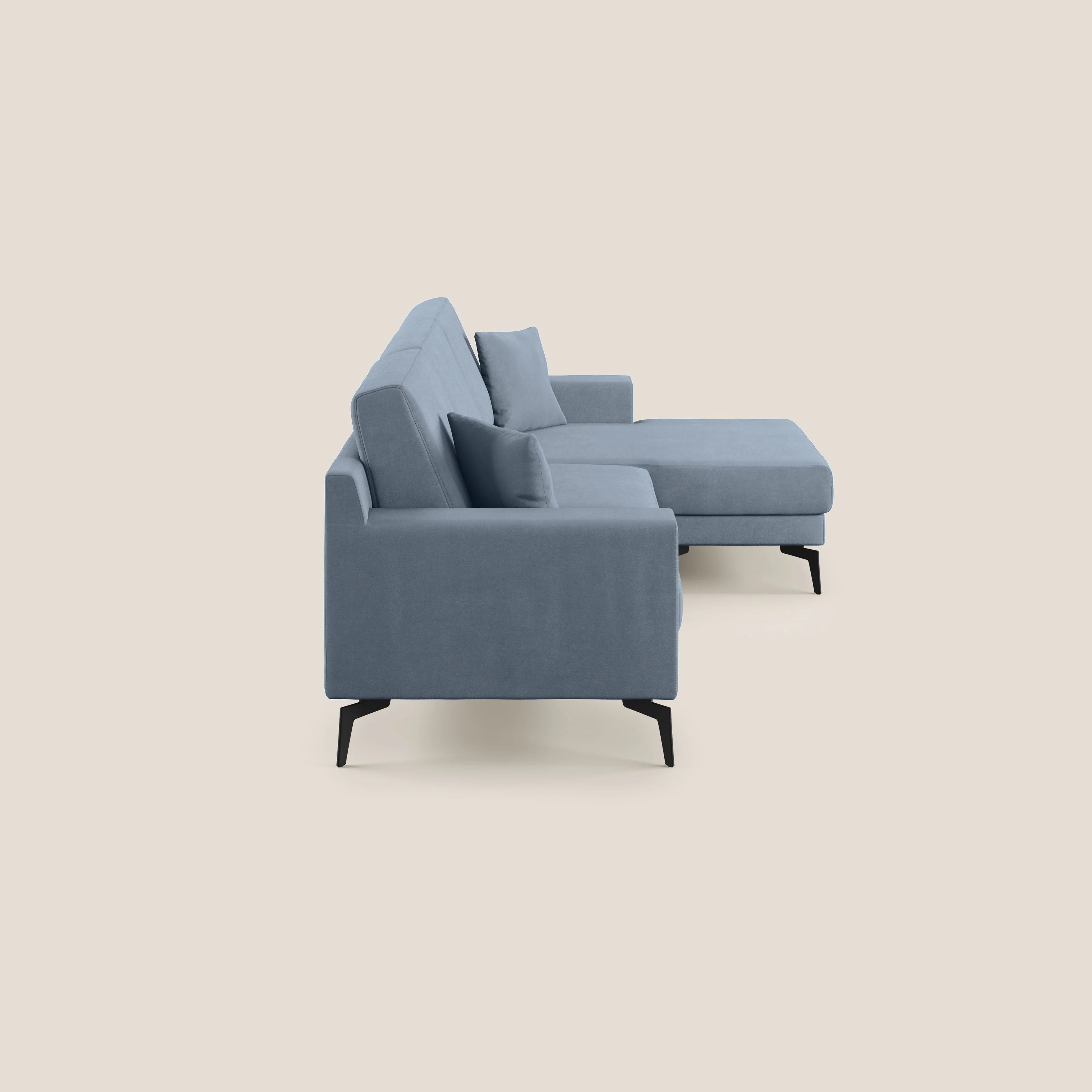 Prestige canapé d'angle moderne réversible  en microfibre détachable T11 sucre glace - Image 3
