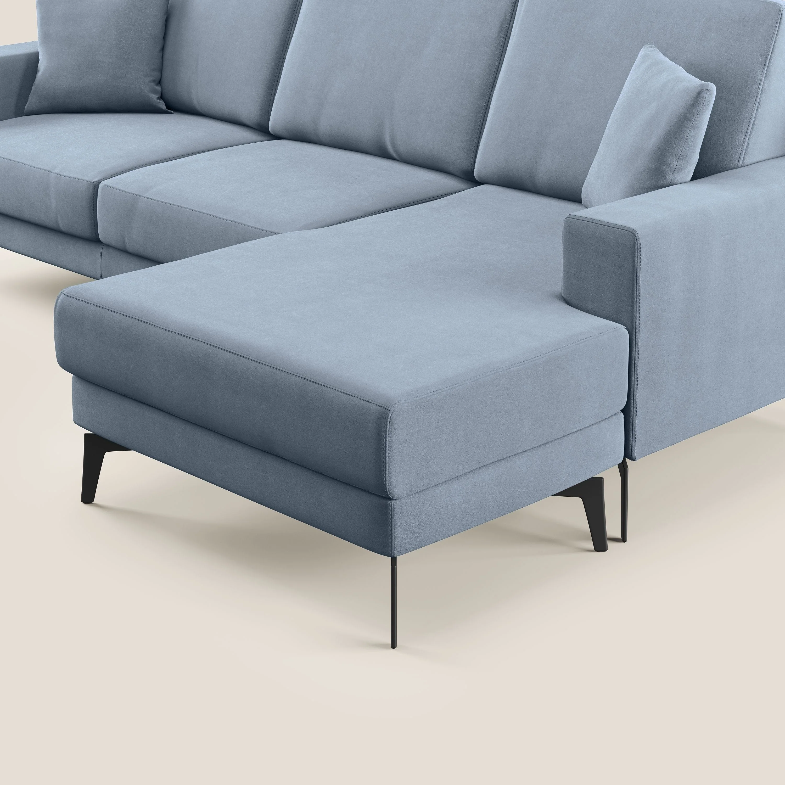 Prestige canapé d'angle moderne réversible  en microfibre détachable T11 sucre glace - Image 5