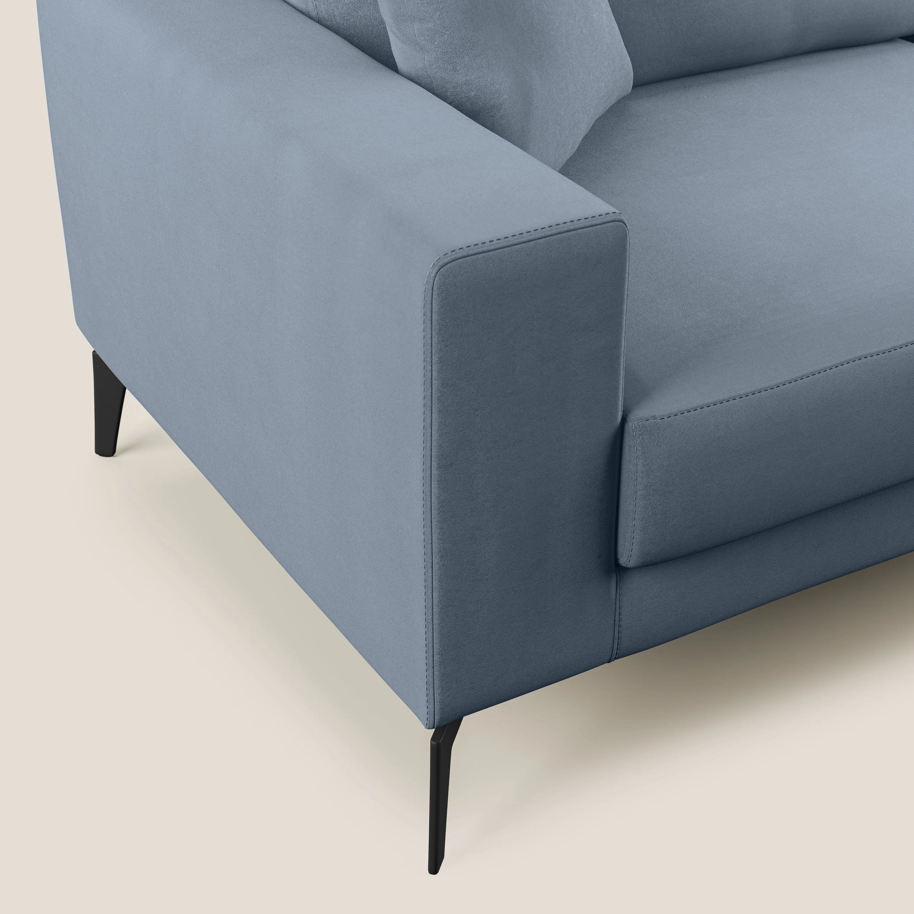 Prestige canapé d'angle moderne réversible  en microfibre détachable T11 sucre glace - Image 6