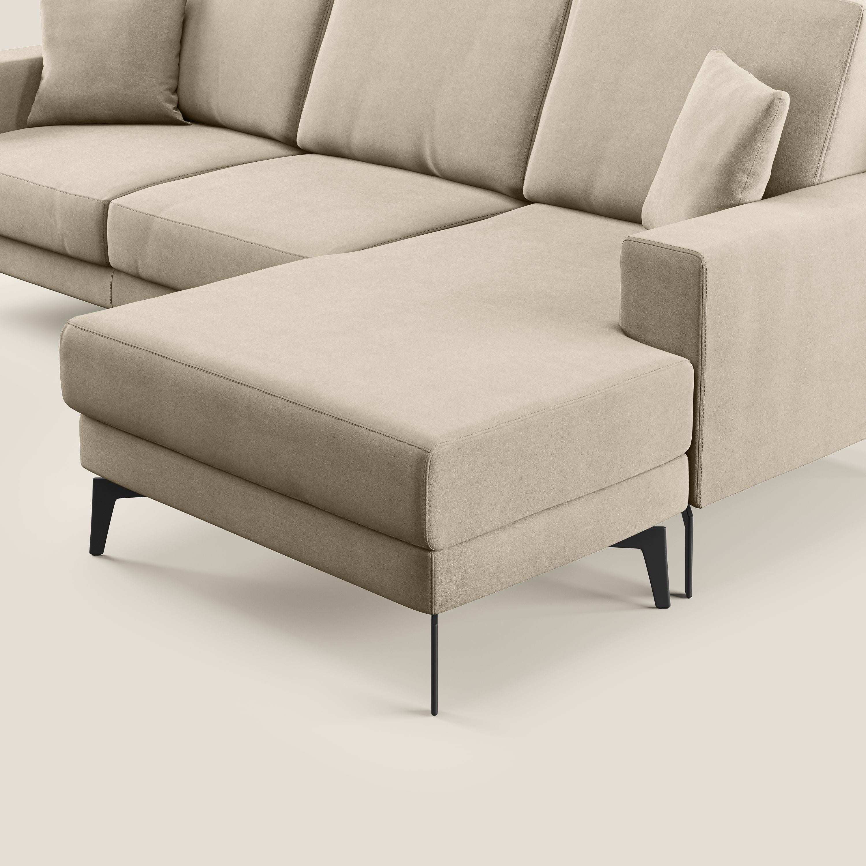 Prestige canapé d'angle moderne réversible  en microfibre détachable T11 Taupe tortora - Image 5