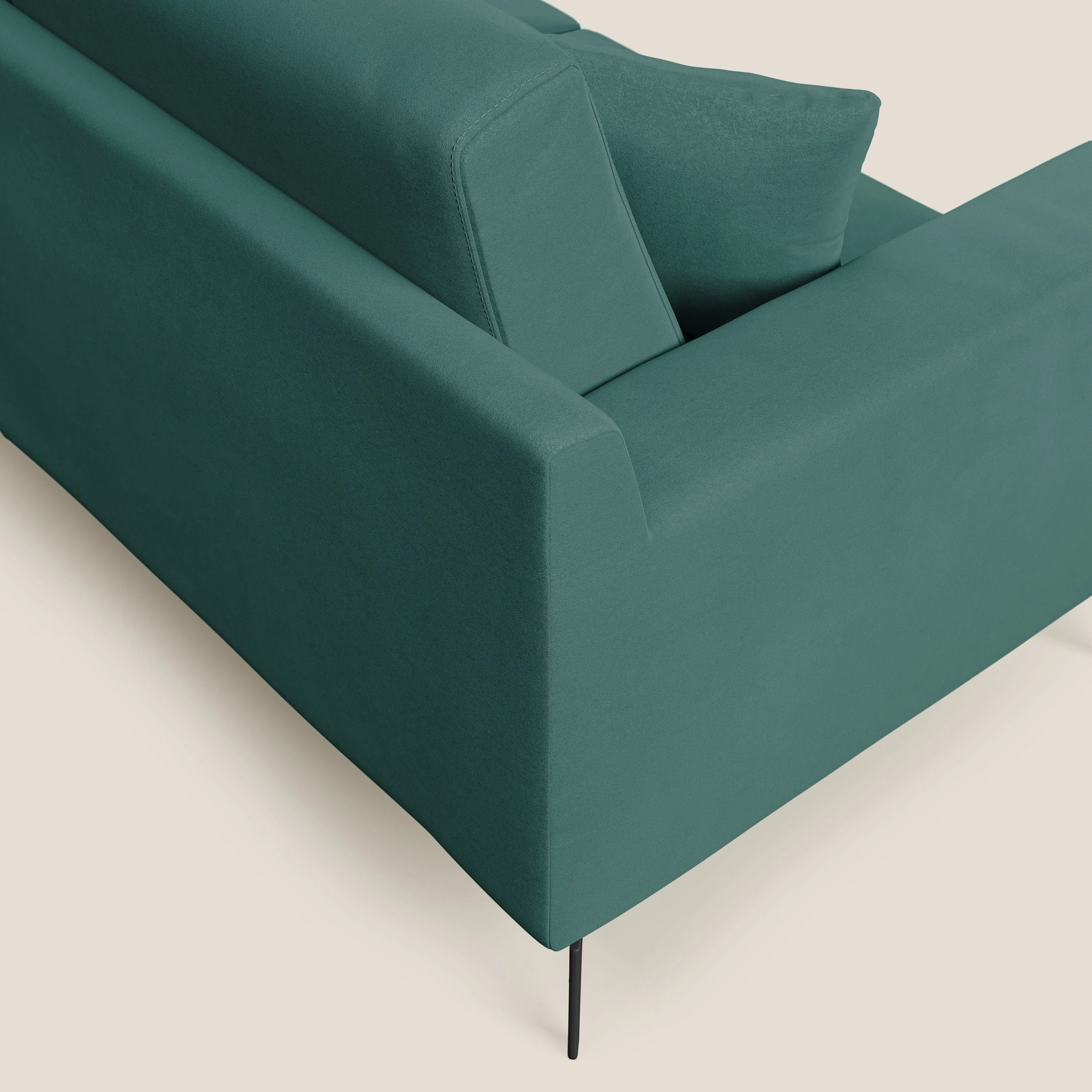 Prestige canapé moderne en microfibre détachable T11 bleu canard - Image 6