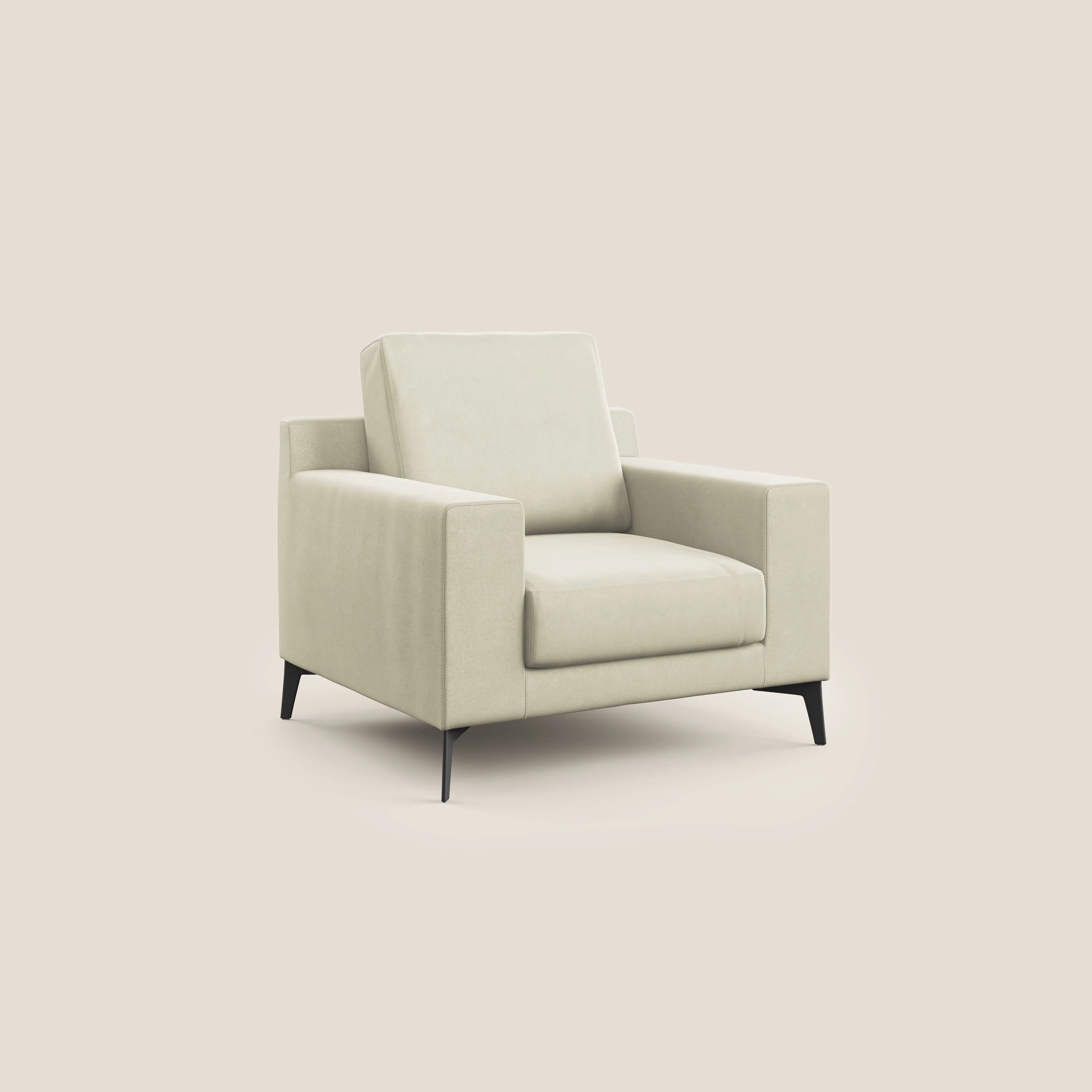 Prestige fauteuil moderne en microfibre détachable T11 crème - Image 2