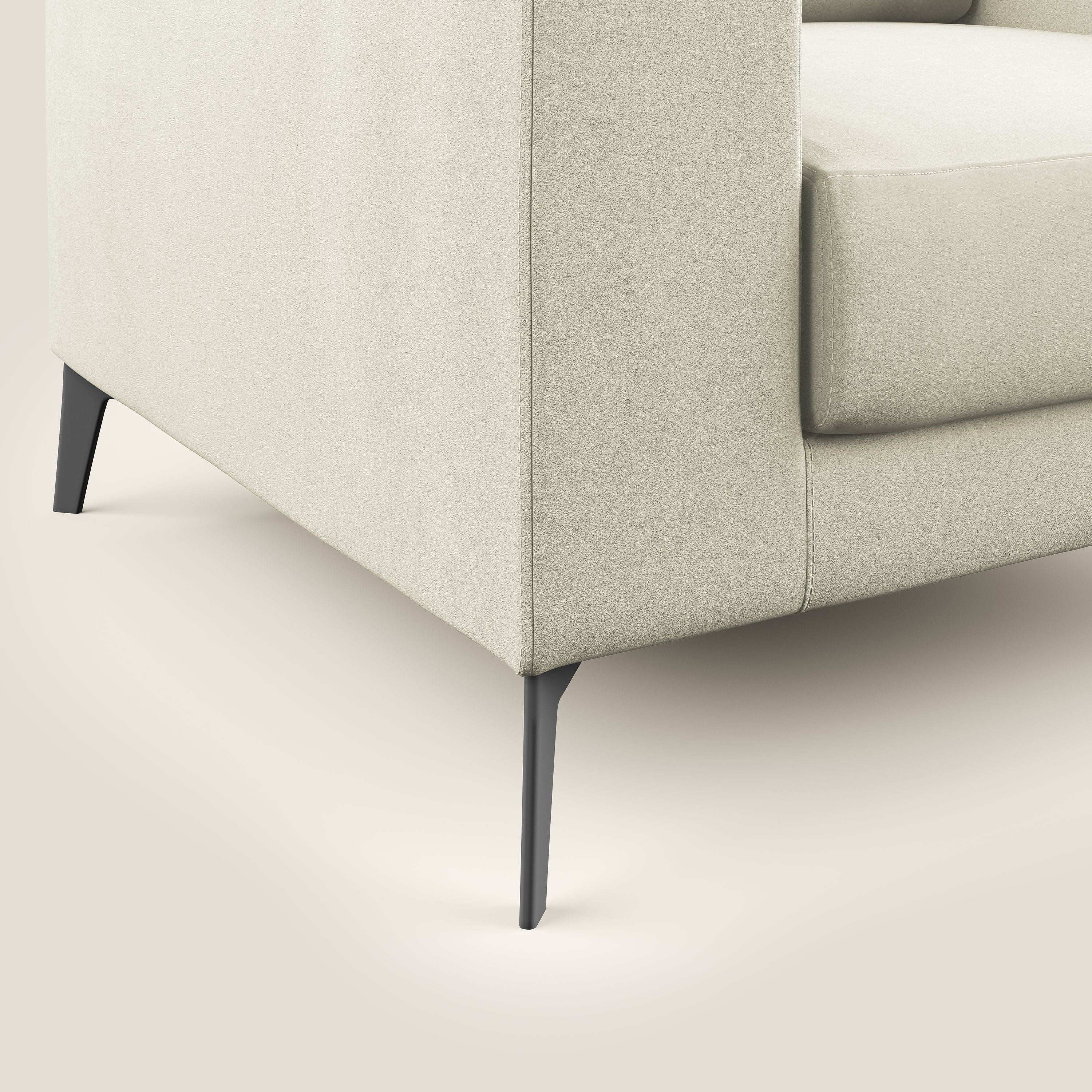 Prestige fauteuil moderne en microfibre détachable T11 crème - Image 5