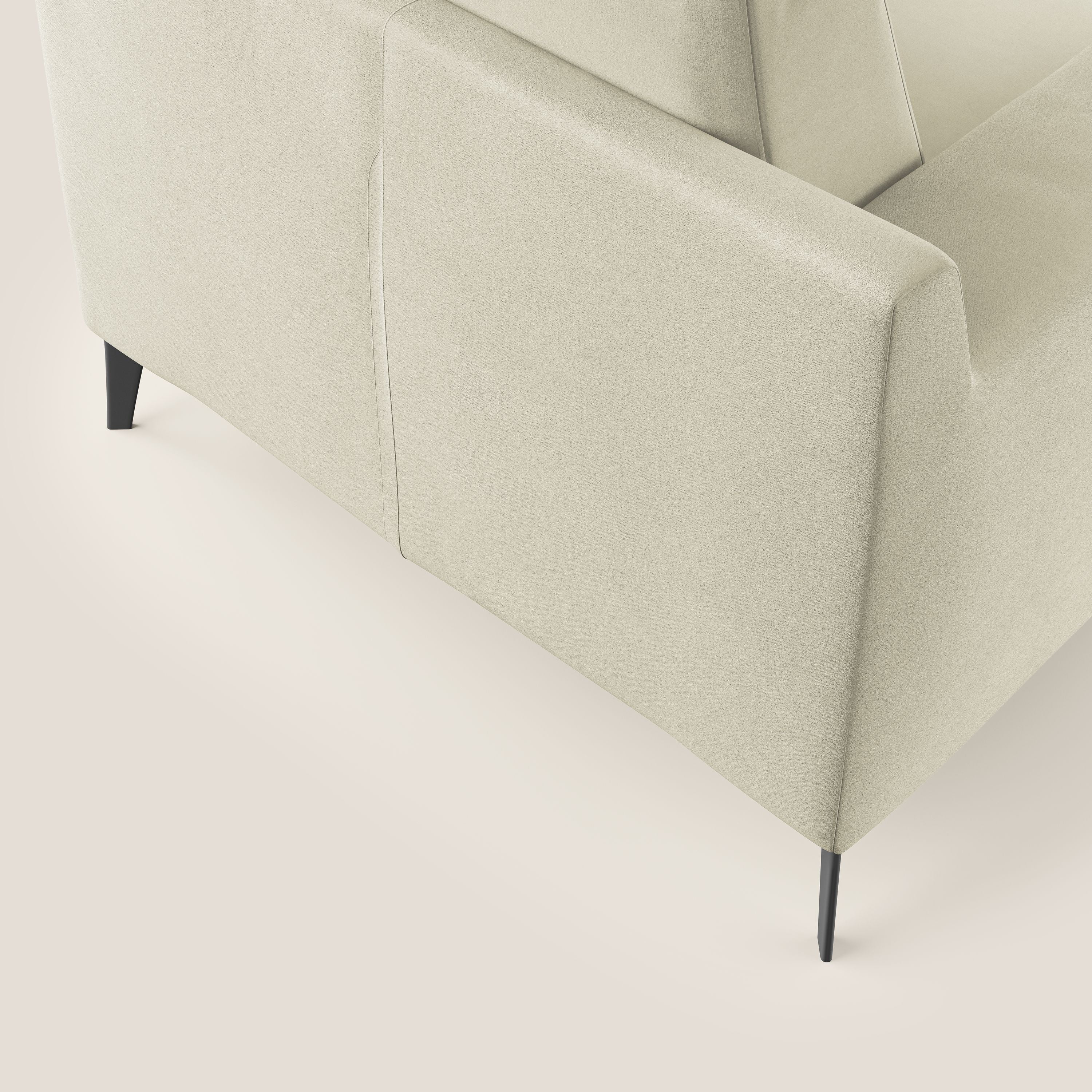 Prestige fauteuil moderne en microfibre détachable T11 crème - Image 6