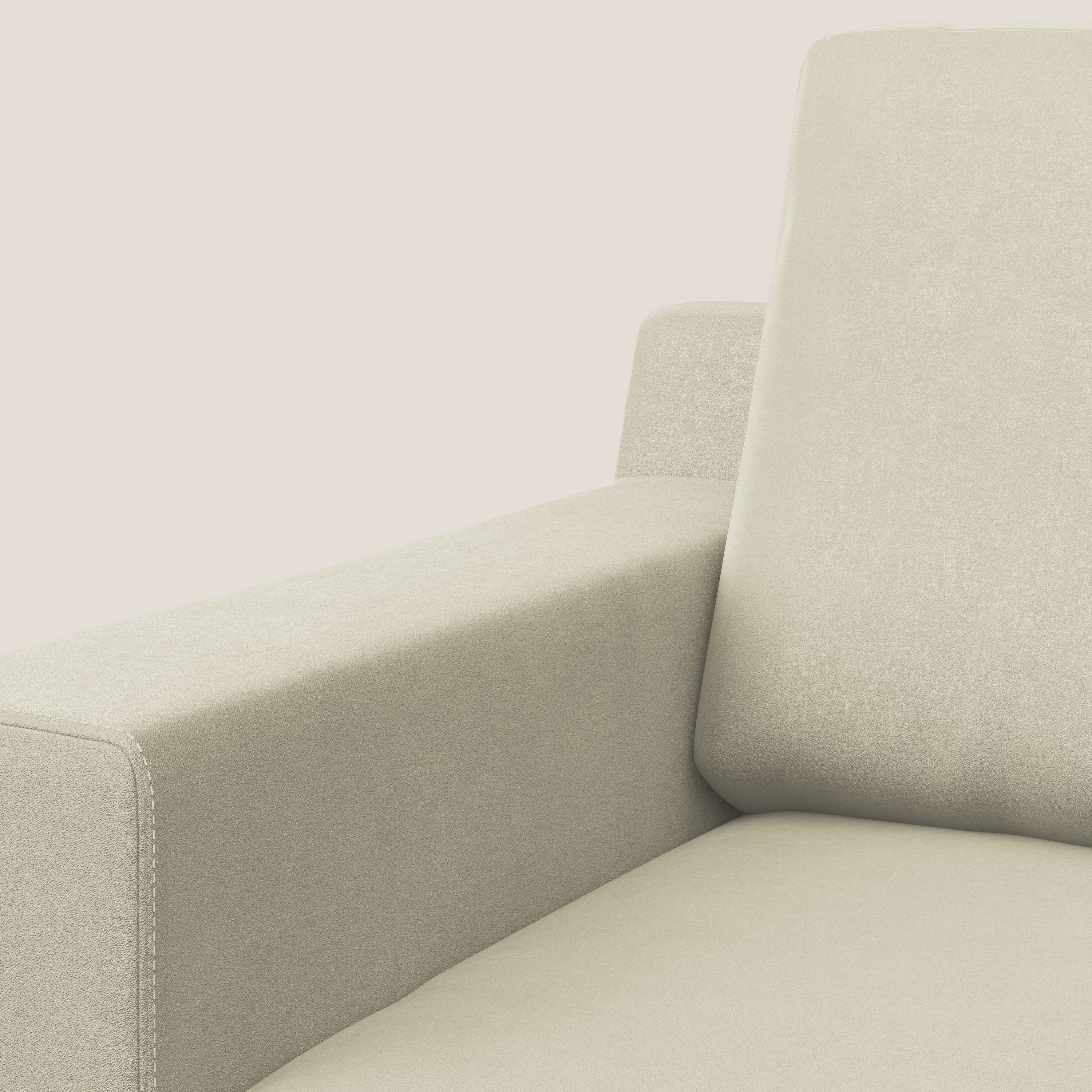 Prestige fauteuil moderne en microfibre détachable T11 crème - Image 7