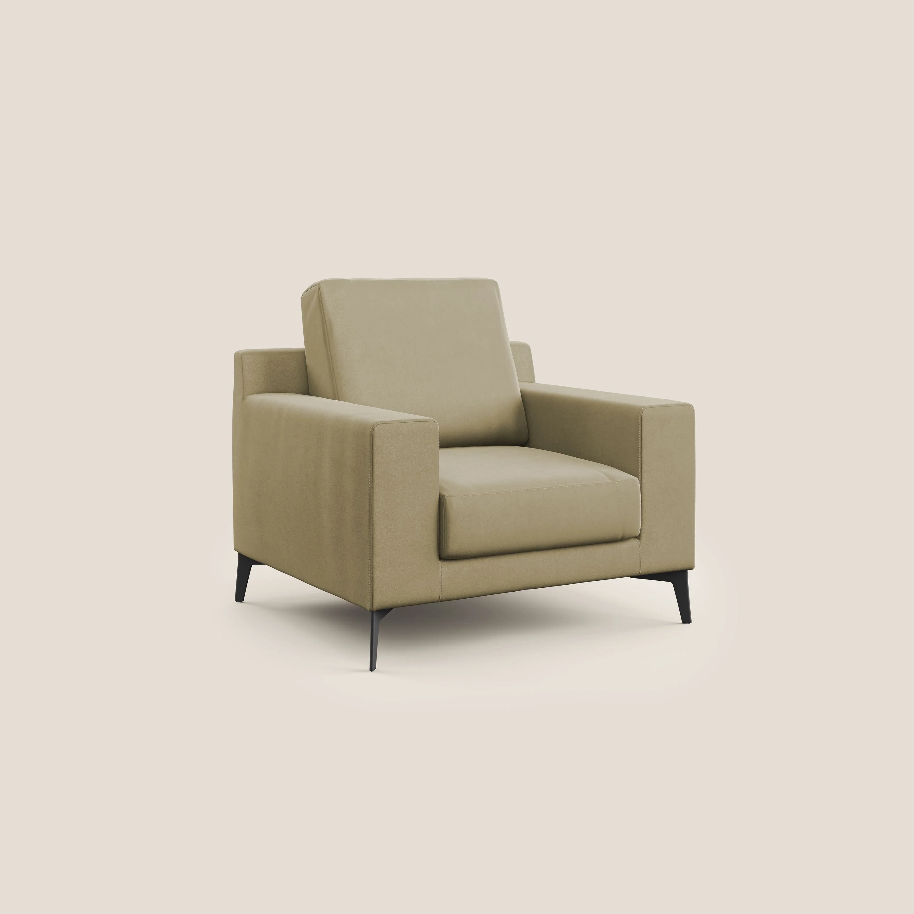 Prestige fauteuil moderne en microfibre détachable T11 beige - Image 2