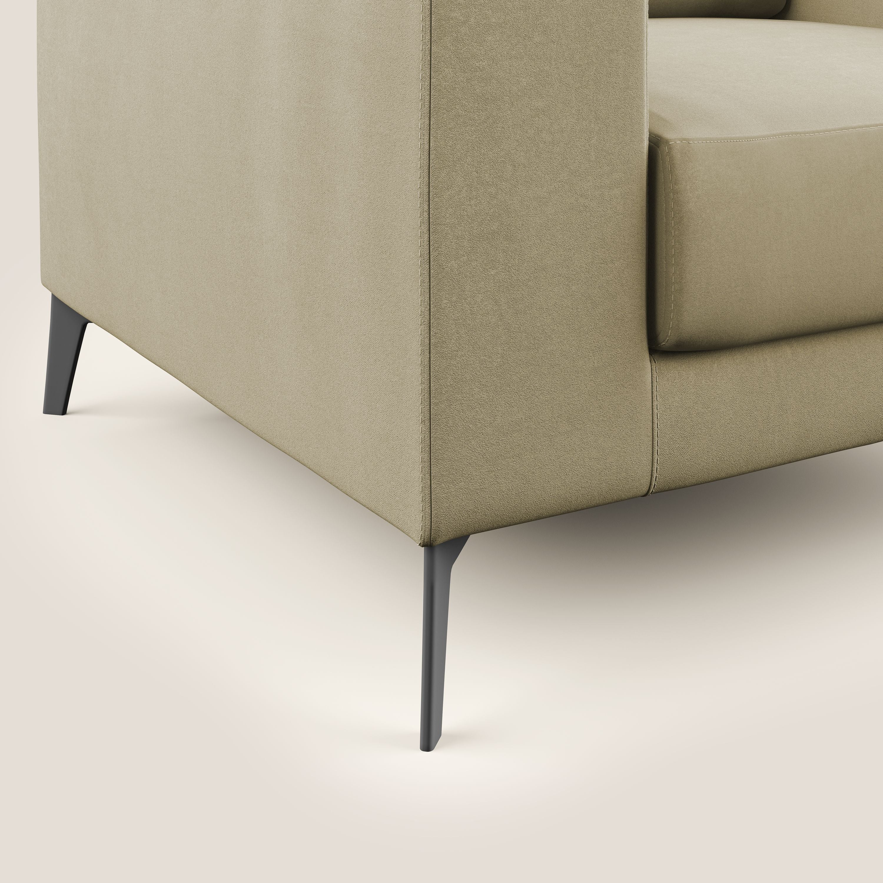 Prestige fauteuil moderne en microfibre détachable T11 beige - Image 5