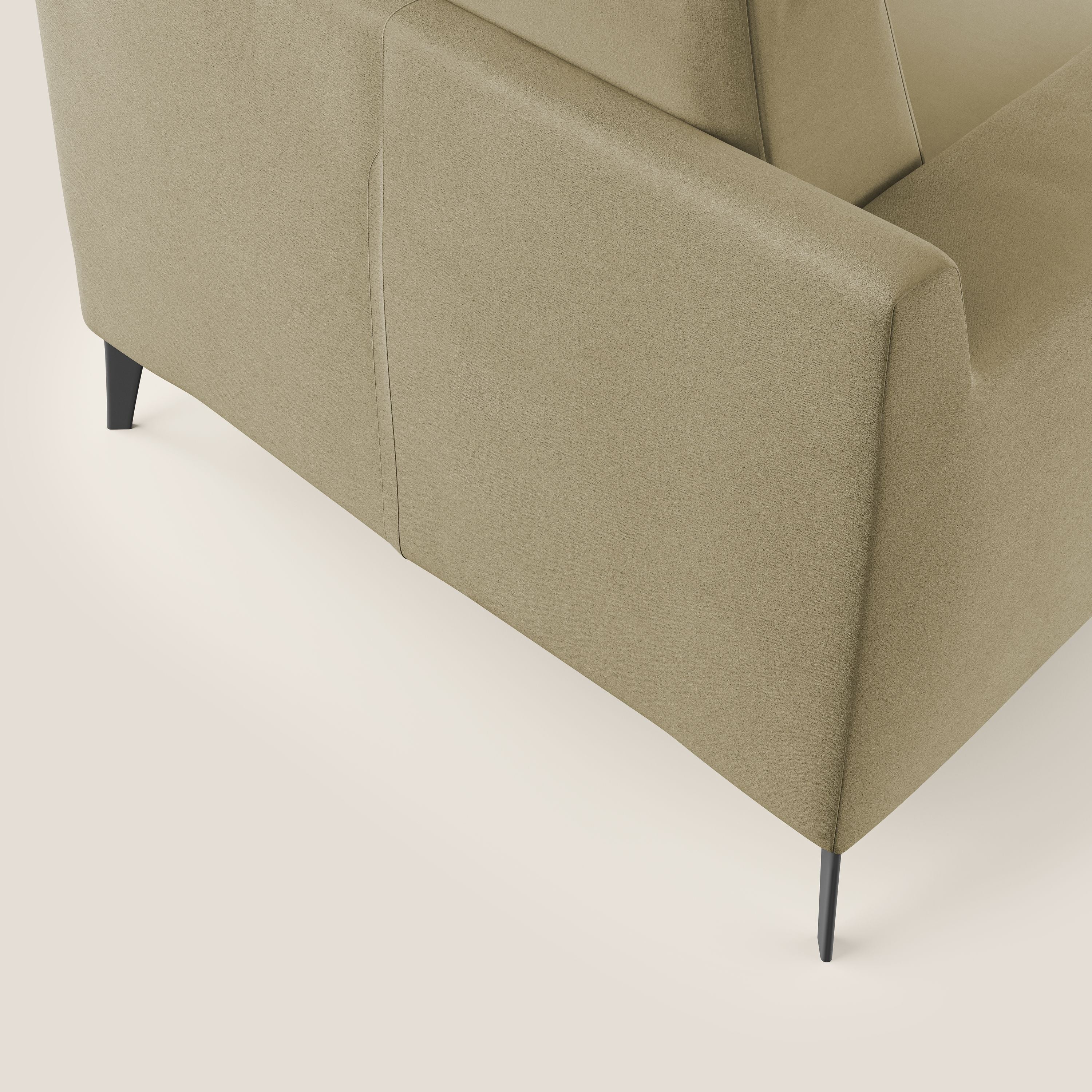 Prestige fauteuil moderne en microfibre détachable T11 beige - Image 6