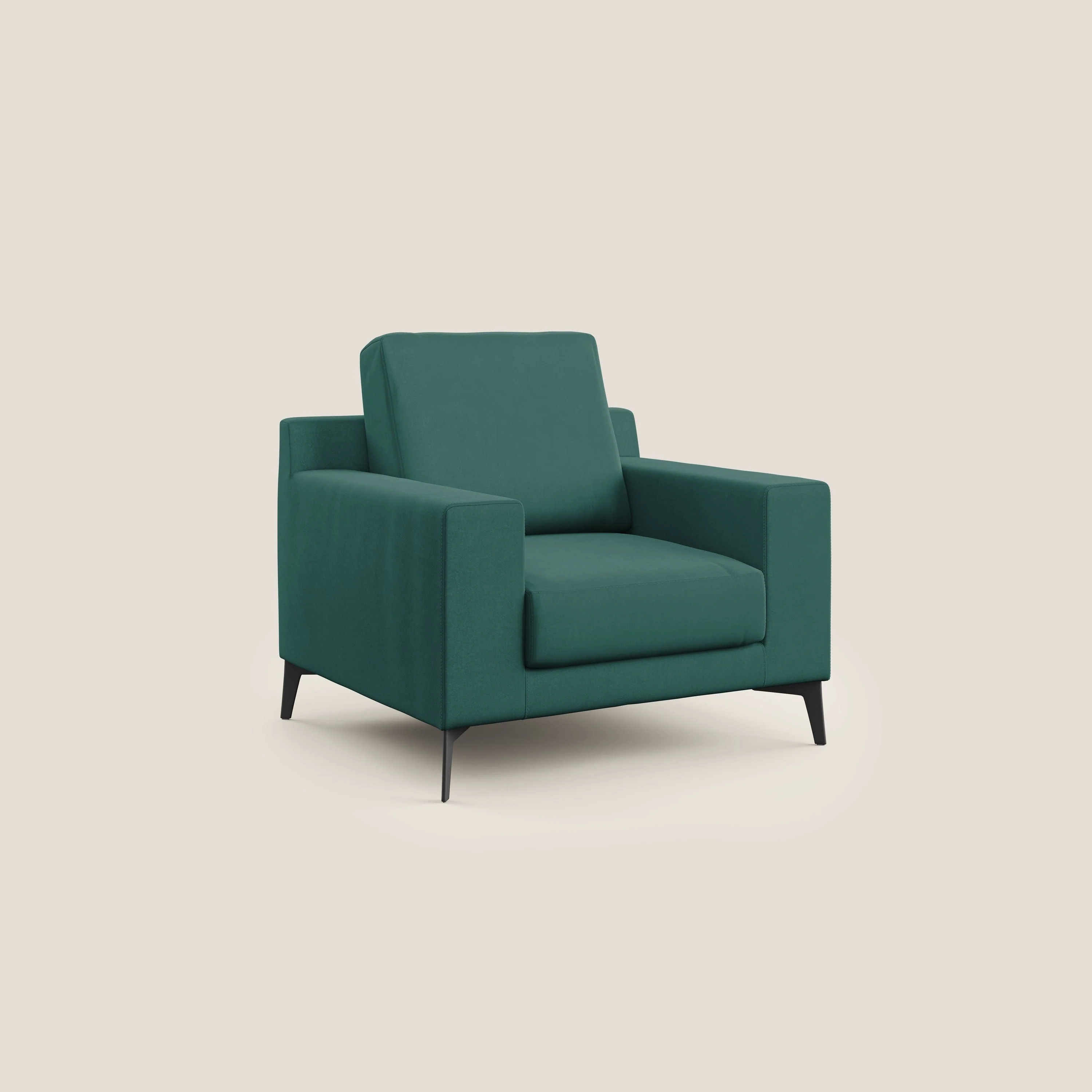 Prestige fauteuil moderne en microfibre détachable T11 bleu canard - Image 2