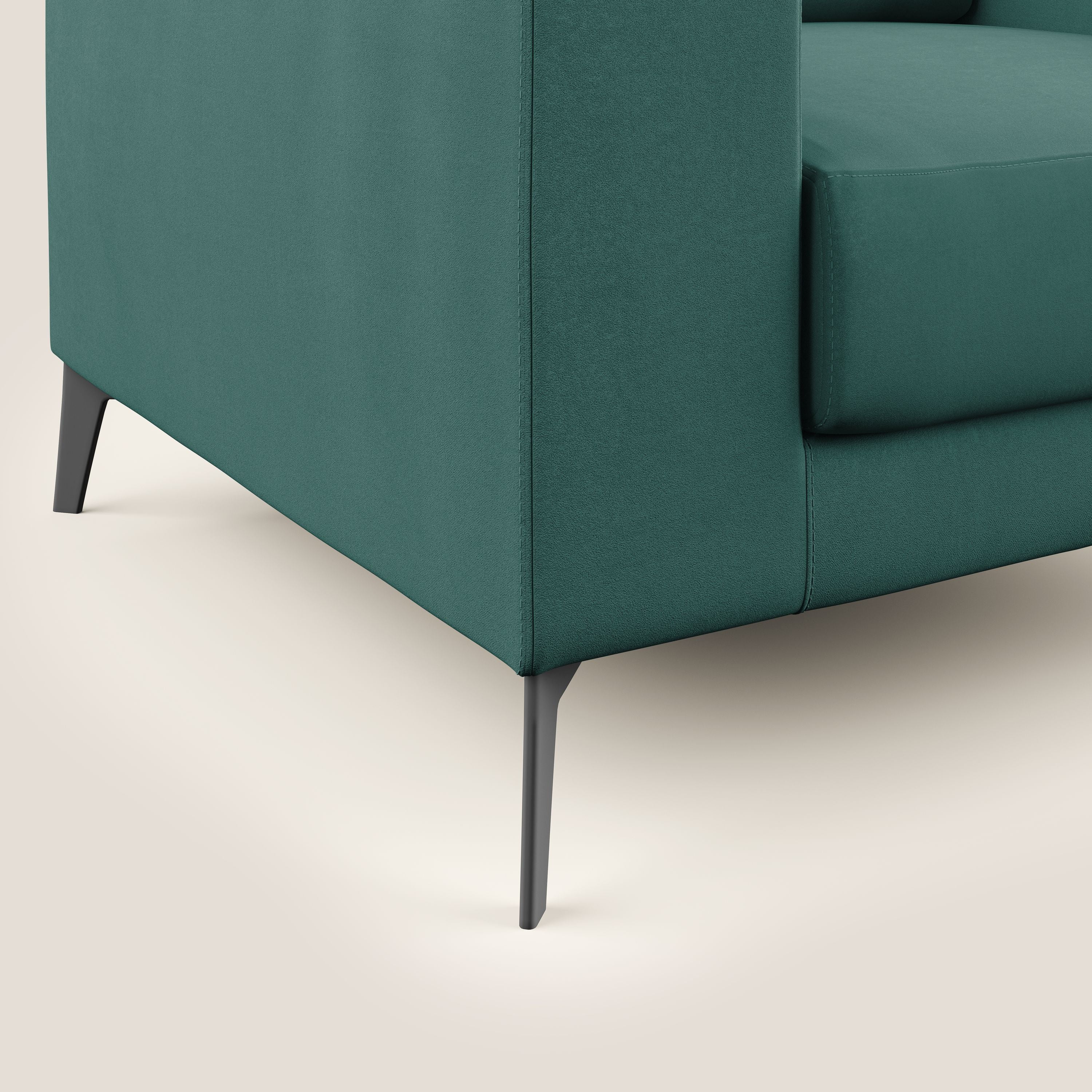 Prestige fauteuil moderne en microfibre détachable T11 bleu canard - Image 5
