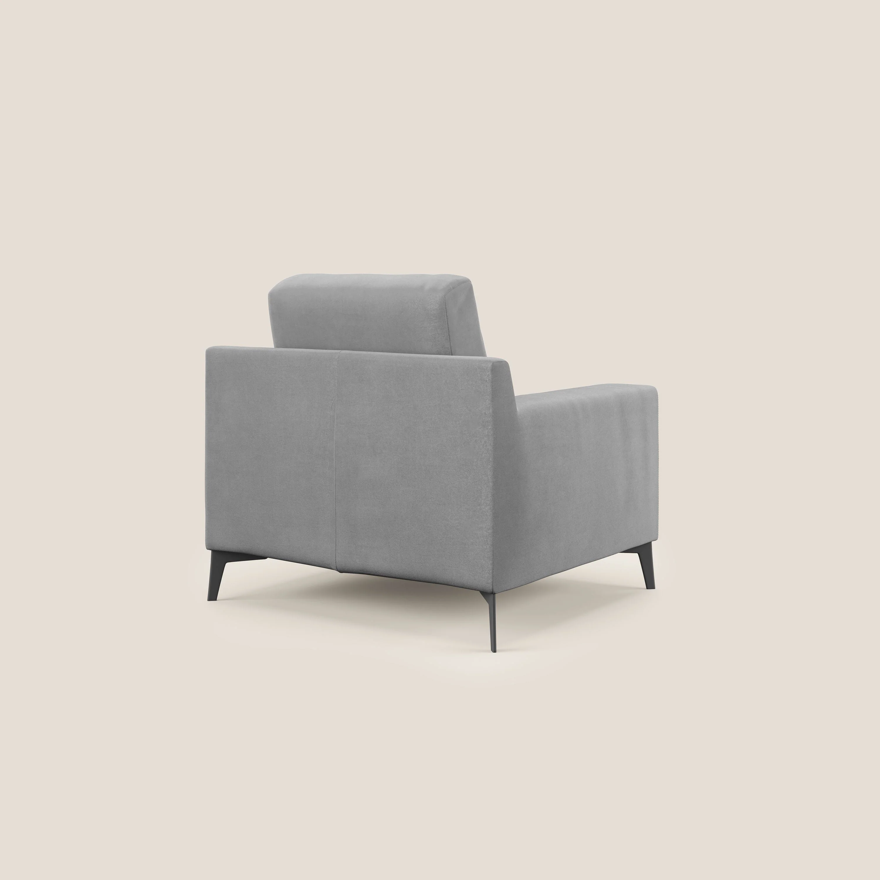 Prestige fauteuil moderne en microfibre détachable T11 gris - Image 4