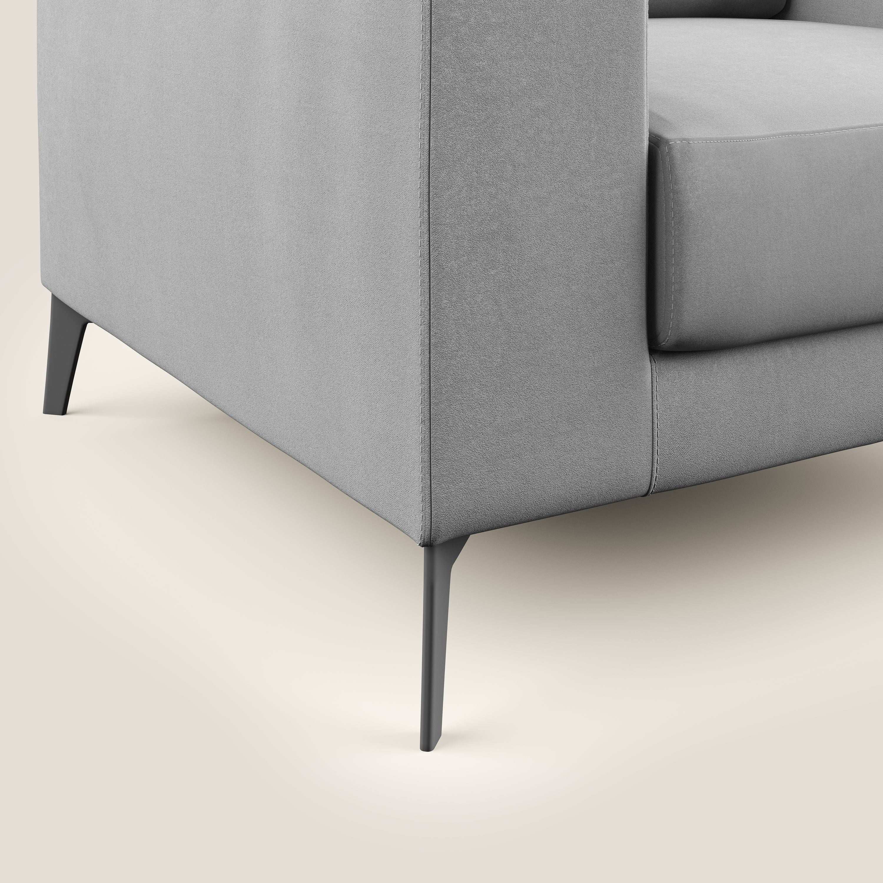 Prestige fauteuil moderne en microfibre détachable T11 gris - Image 5