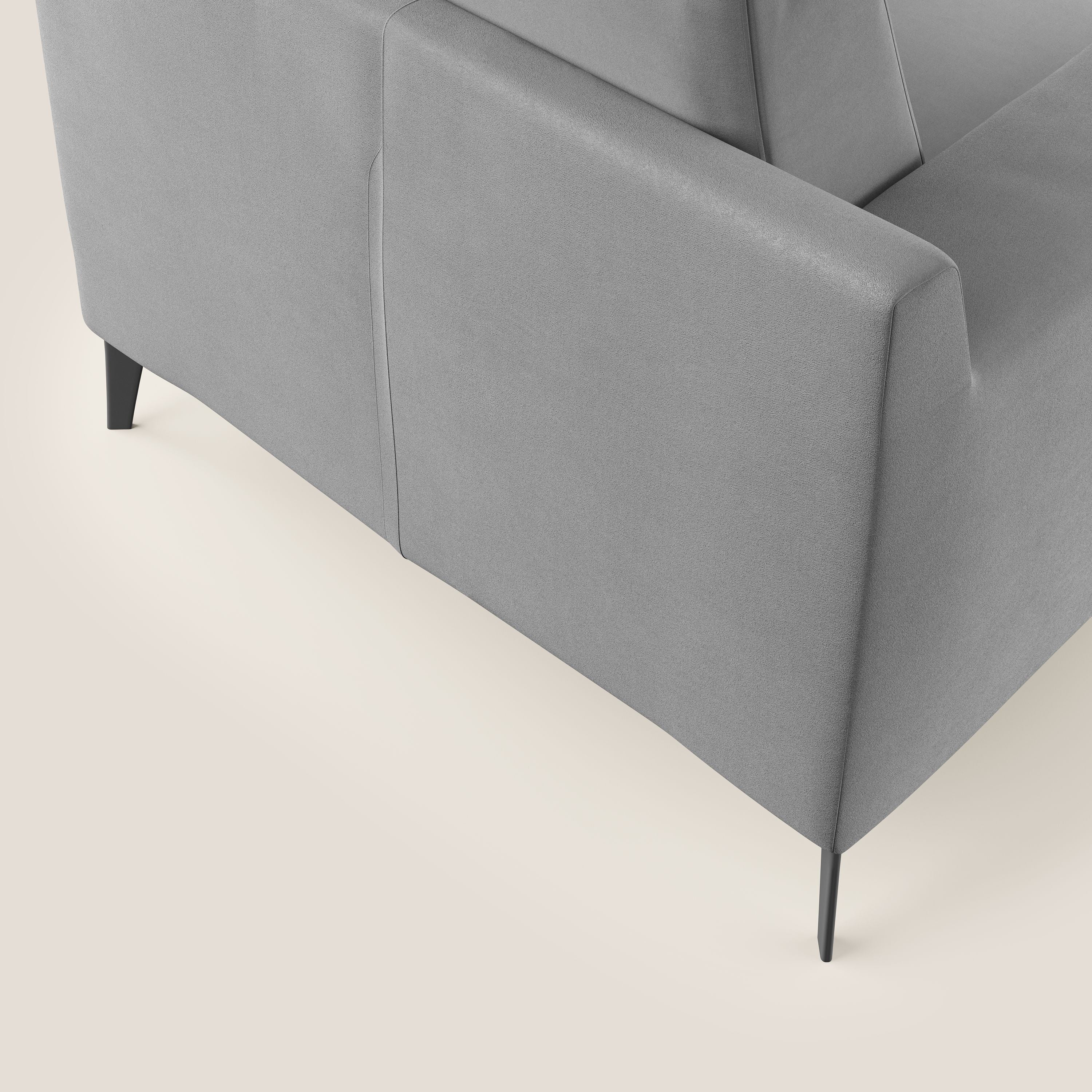Prestige fauteuil moderne en microfibre détachable T11 gris - Image 6