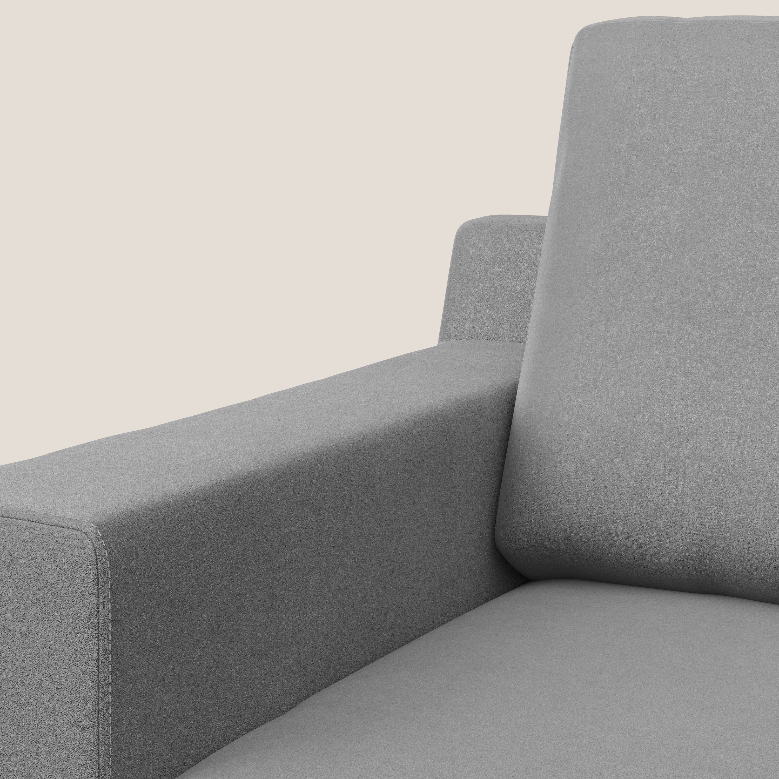 Prestige fauteuil moderne en microfibre détachable T11 gris - Image 7