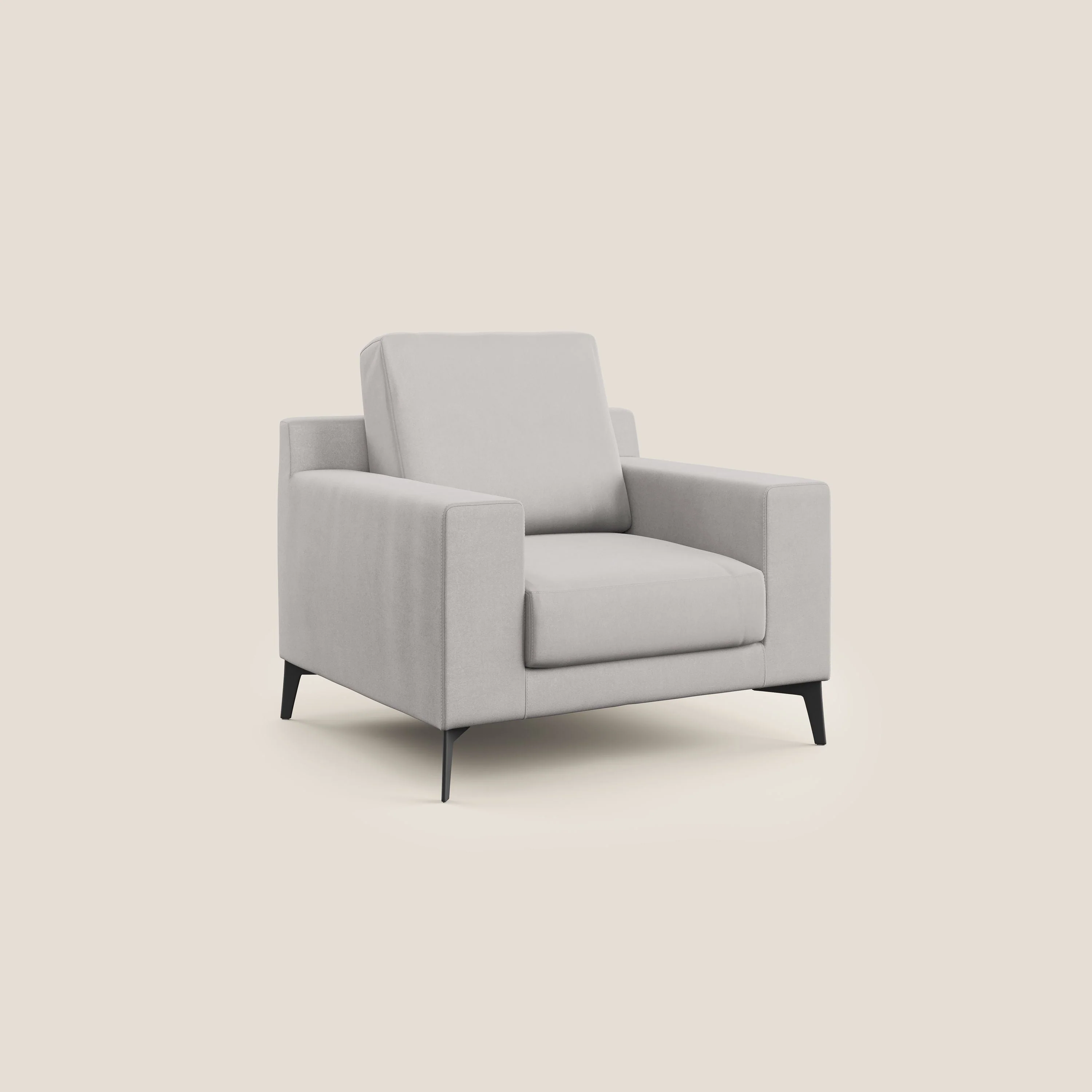 Prestige fauteuil moderne en microfibre détachable T11 gris clair - Image 2