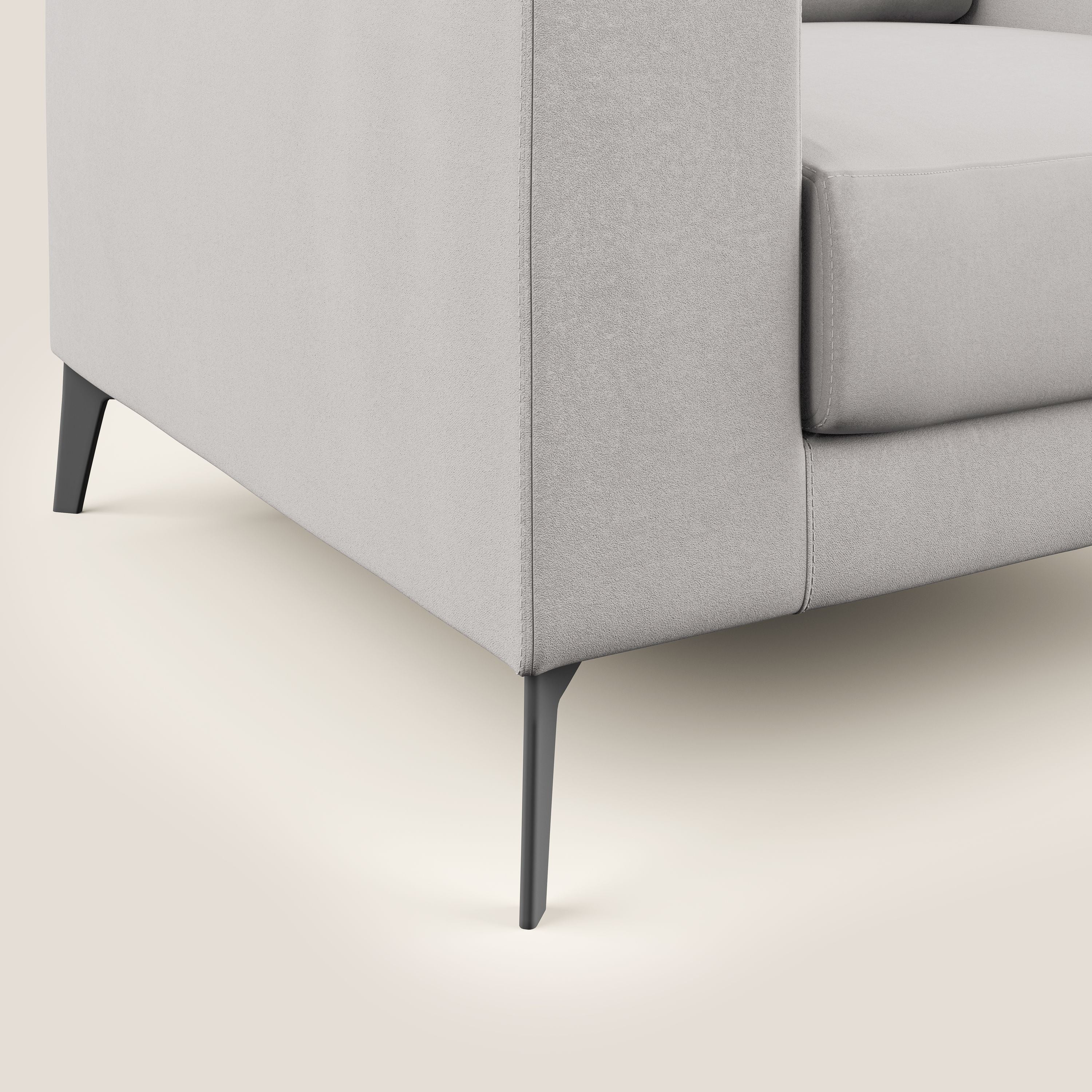 Prestige fauteuil moderne en microfibre détachable T11 gris clair - Image 5