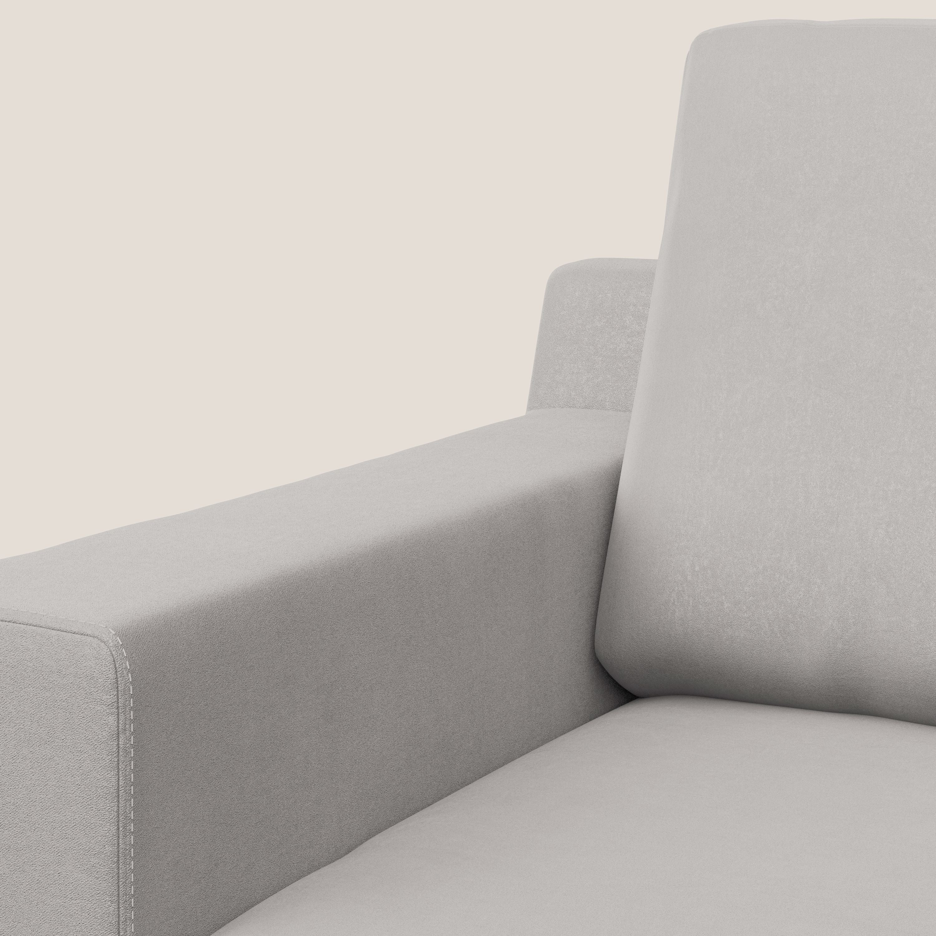 Prestige fauteuil moderne en microfibre détachable T11 gris clair - Image 7