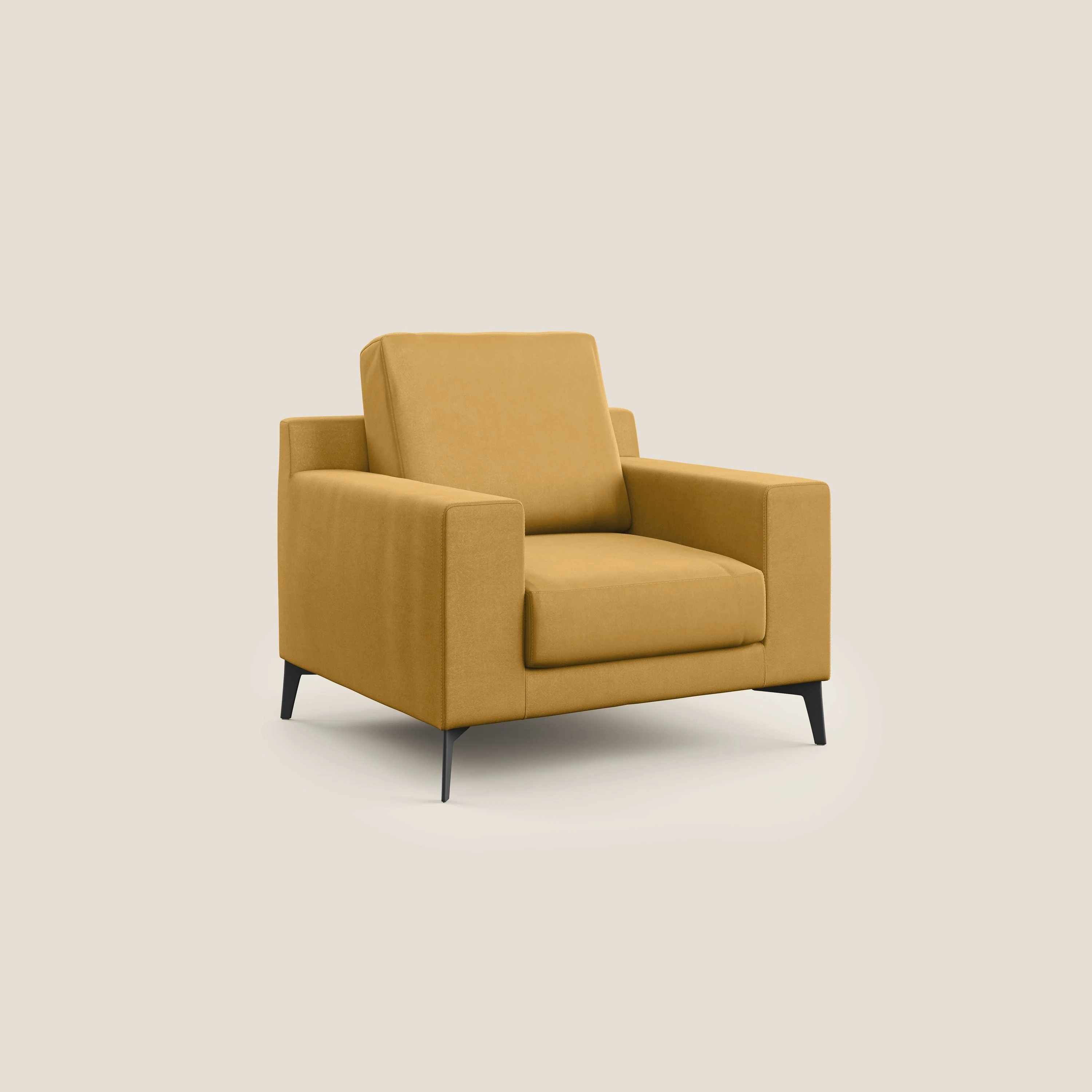 Prestige fauteuil moderne en microfibre détachable T11 jaune - Image 2